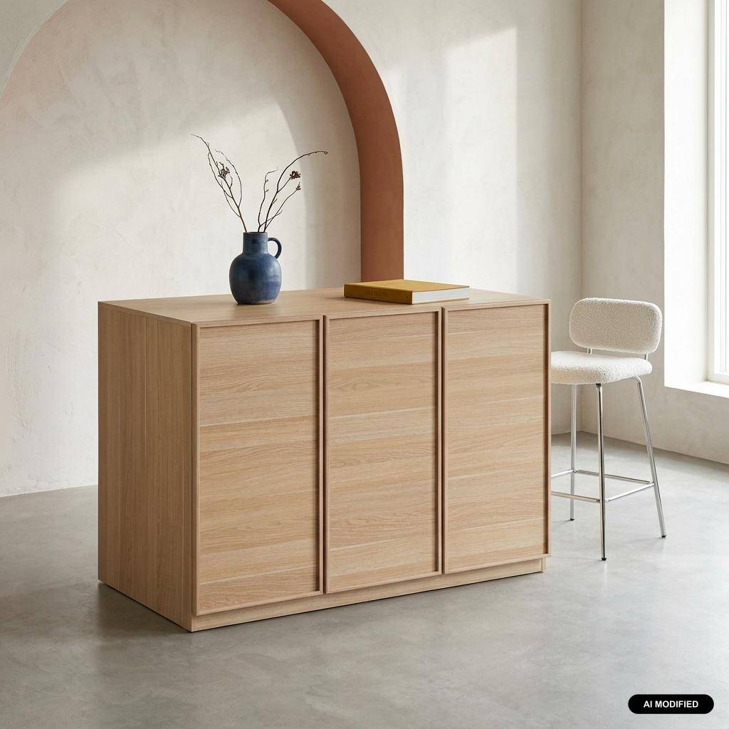 Keukeneiland met 3 deuren en bar-optie houtlook naturel - Kuba,sweeek,Photo1