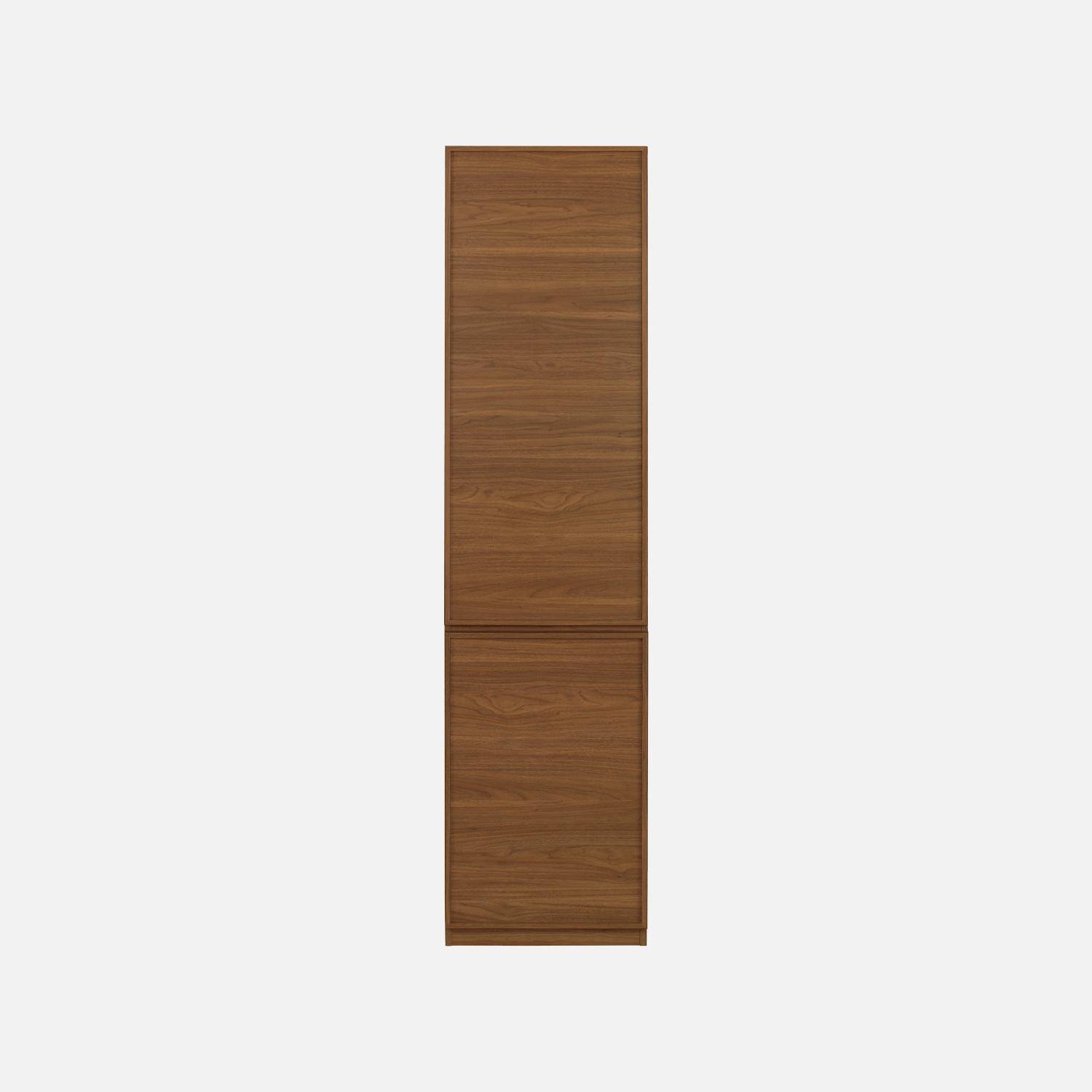 Módulo de armario efecto madera con 2 puertas, Kuba, Nogal, 44.5x55x180 cm Photo2