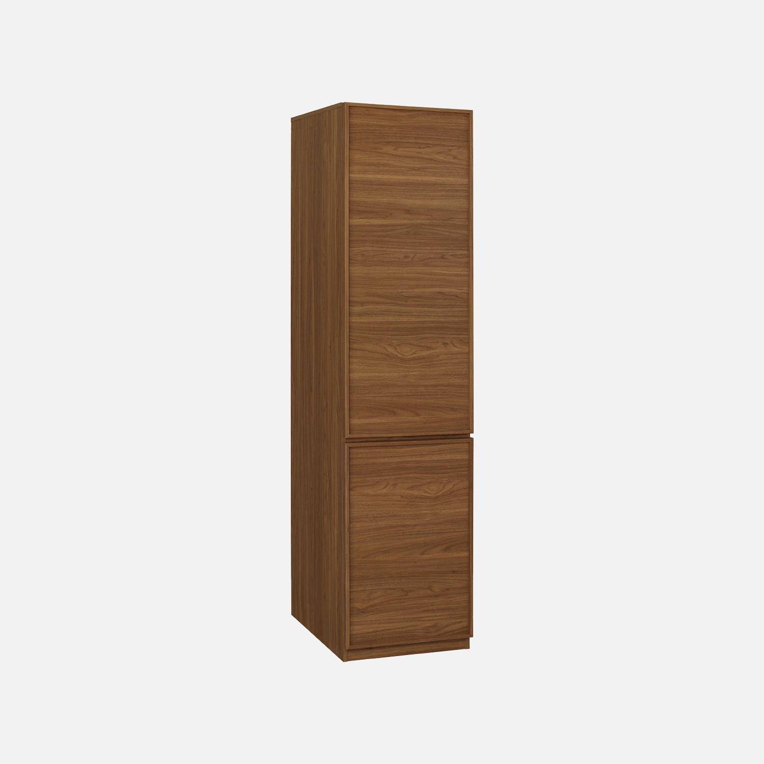 Módulo de armario efecto madera con 2 puertas, Kuba, Nogal, 44.5x55x180 cm Photo1