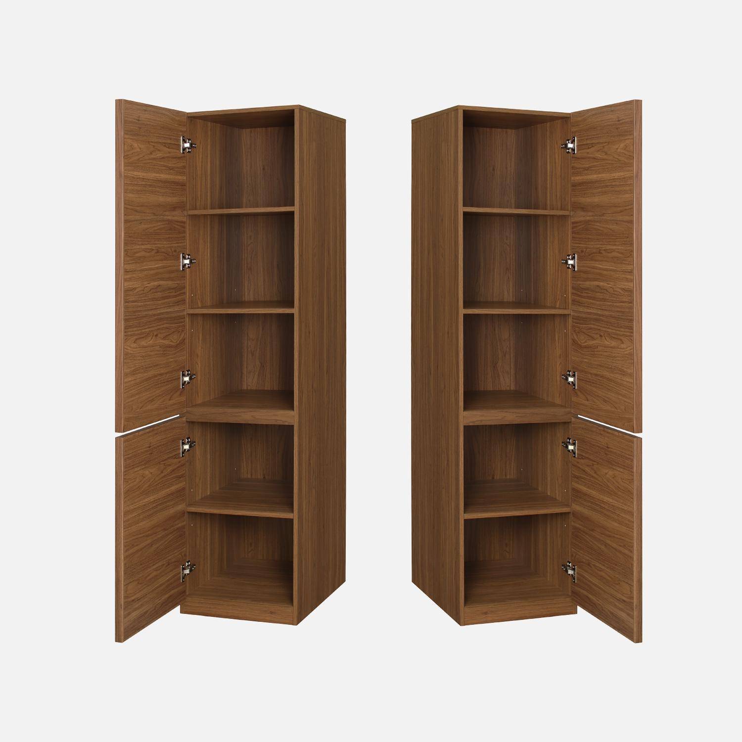 Módulo de armario efecto madera con 2 puertas, Kuba, Nogal, 44.5x55x180 cm Photo3