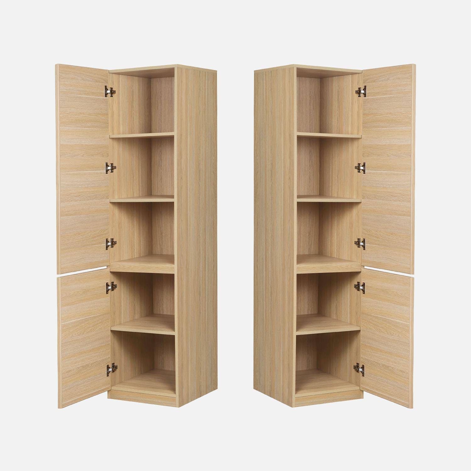 Módulo de armario efecto madera con 2 puertas, Kuba, Natural, 44.5x55x180 cm,sweeek,Photo4