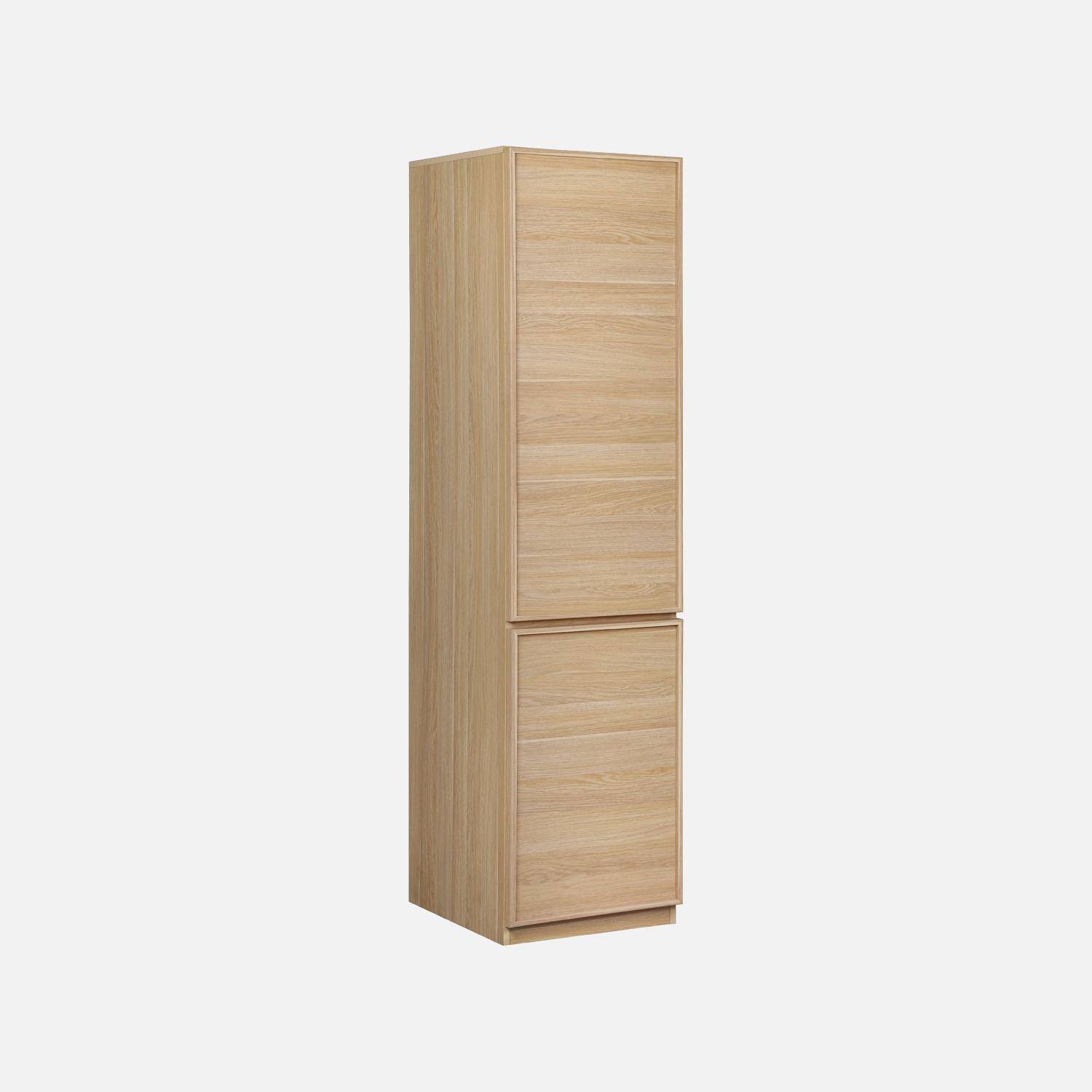 Módulo de armario efecto madera con 2 puertas, Kuba, Natural, 44.5x55x180 cm,sweeek,Photo2