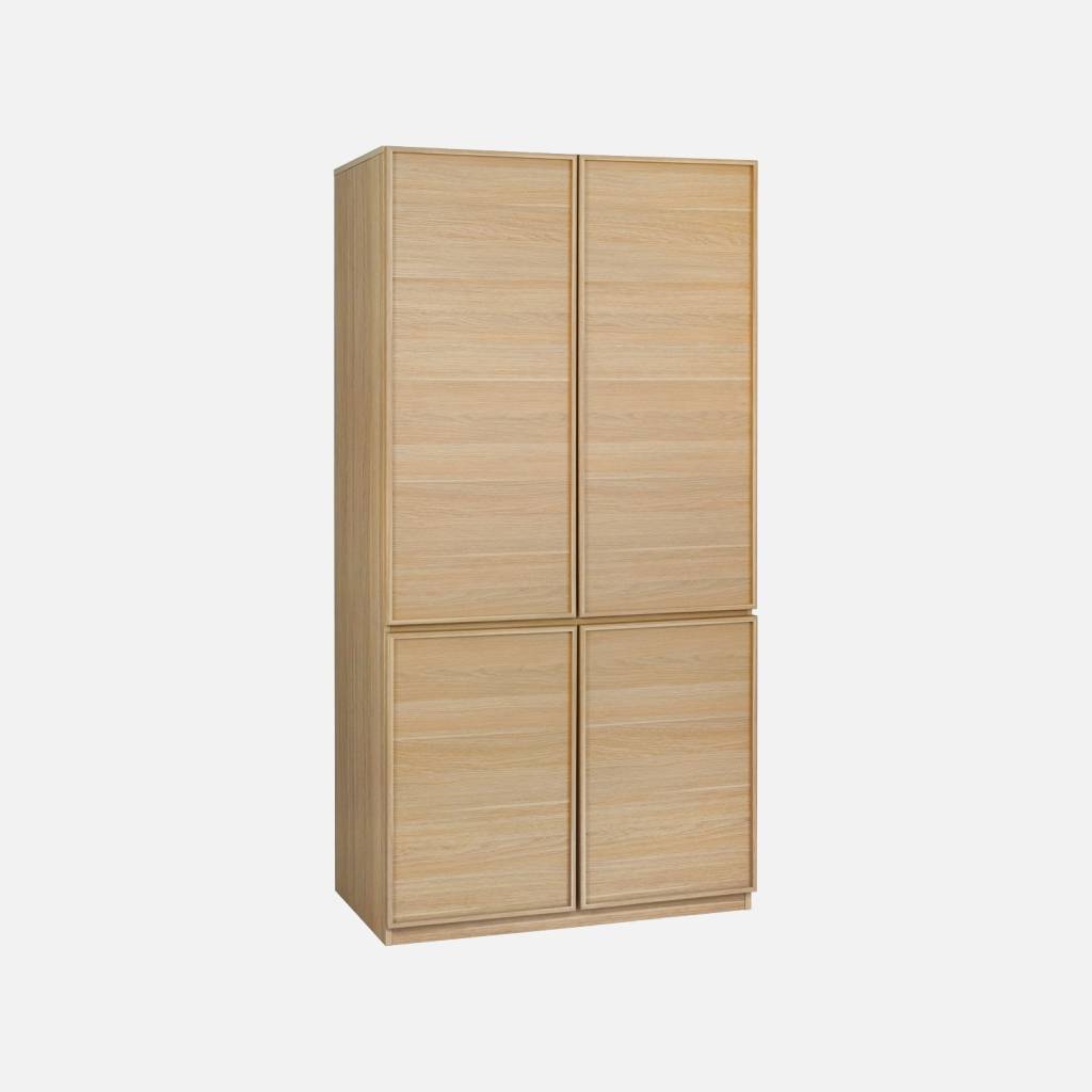 Módulo armario efecto madera con 4 puertas, Natural