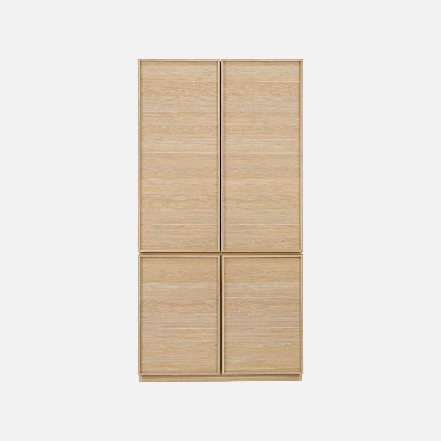 Módulo armario efecto madera con 4 puertas, Kuba, Natural, 89.4x55x180 cm Photo3