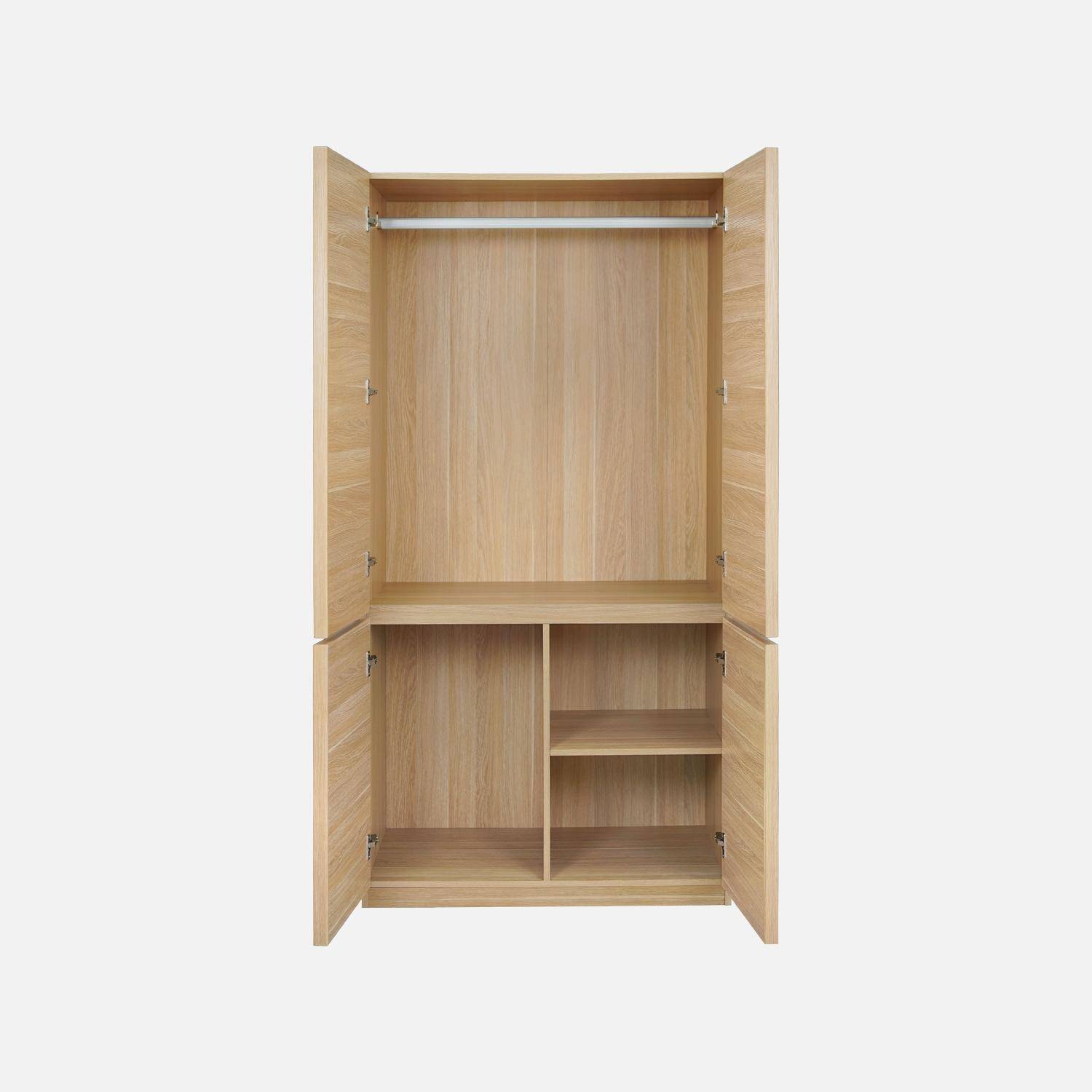 Módulo armario efecto madera con 4 puertas, Kuba, Natural, 89.4x55x180 cm Photo4
