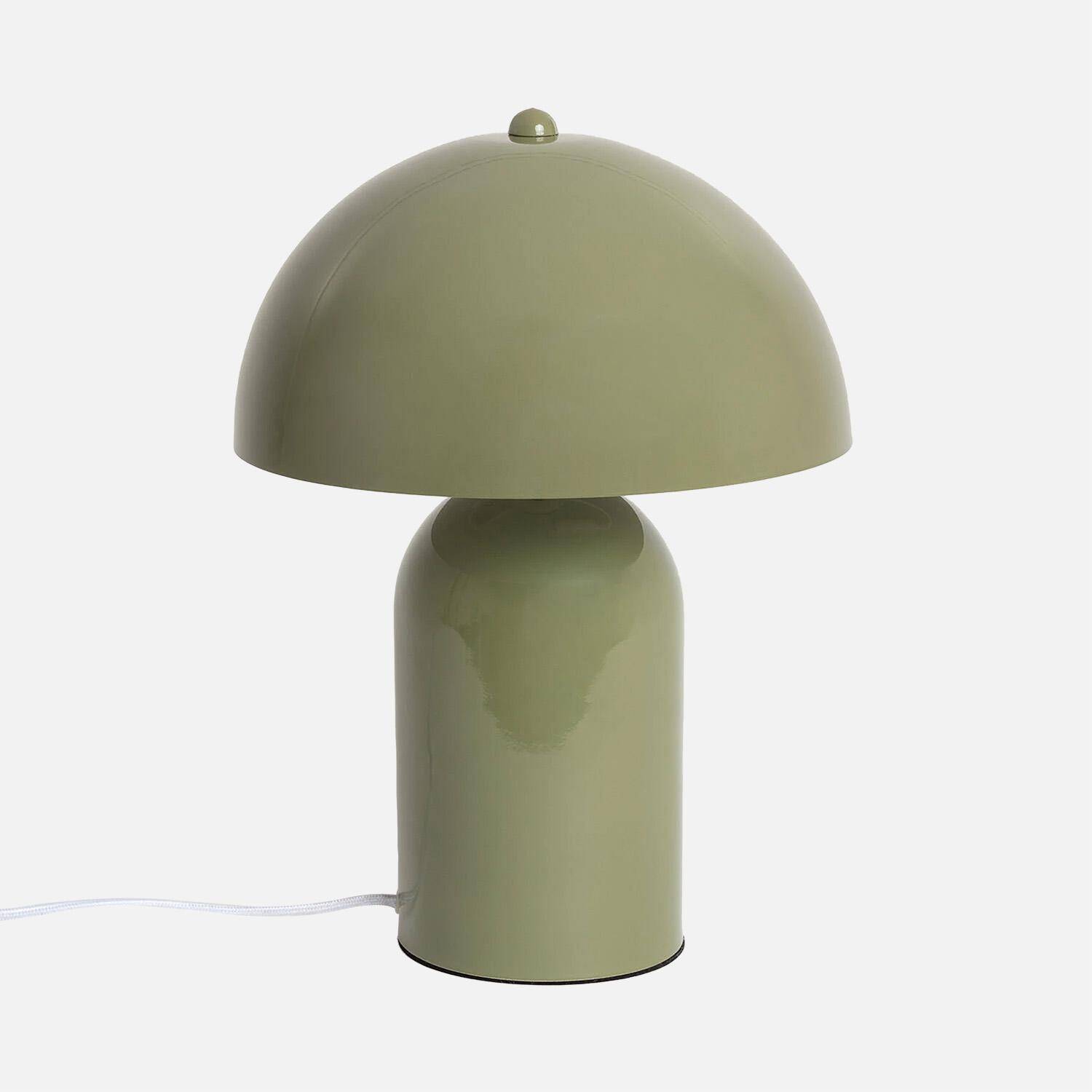 Lampada in metallo, 25cm Verde kaki - 25x25x32 cm Photo1