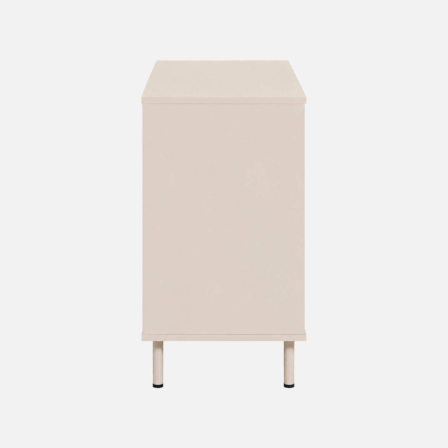 Commode bois d'hévéa et métal 6 tiroirs beige - Ellie Photo5