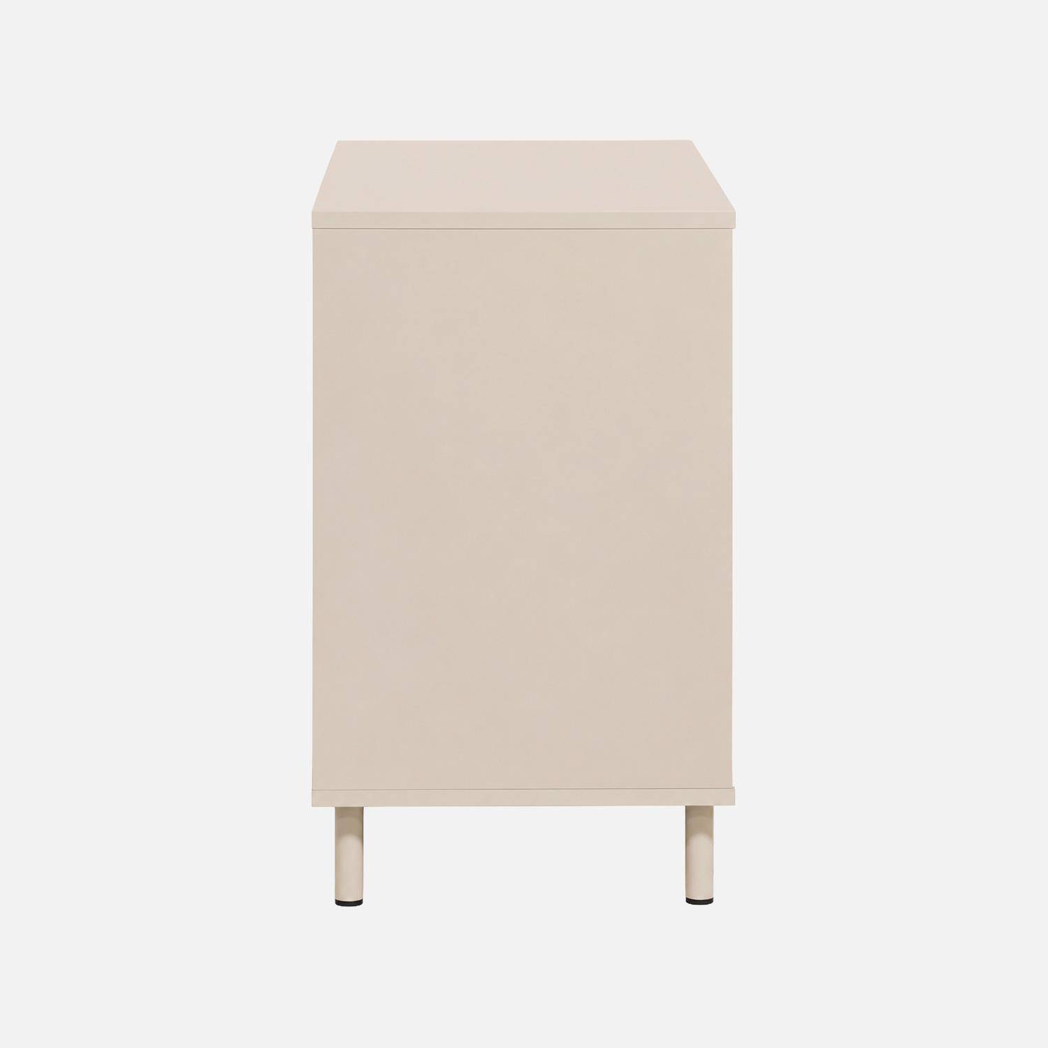 Commode bois d'hévéa et métal 3 tiroirs beige - Ellie Photo5
