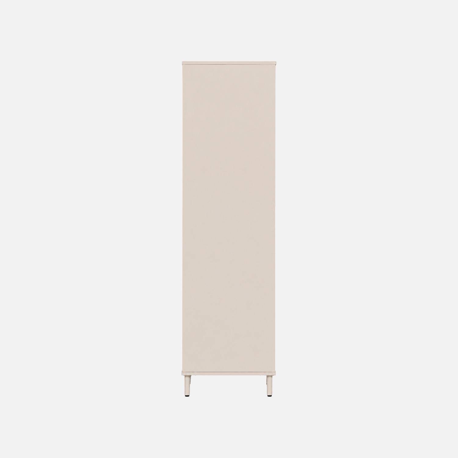 Dressing bois d'hévéa et métal 2 étagères 1 penderie beige - Ellie Photo5