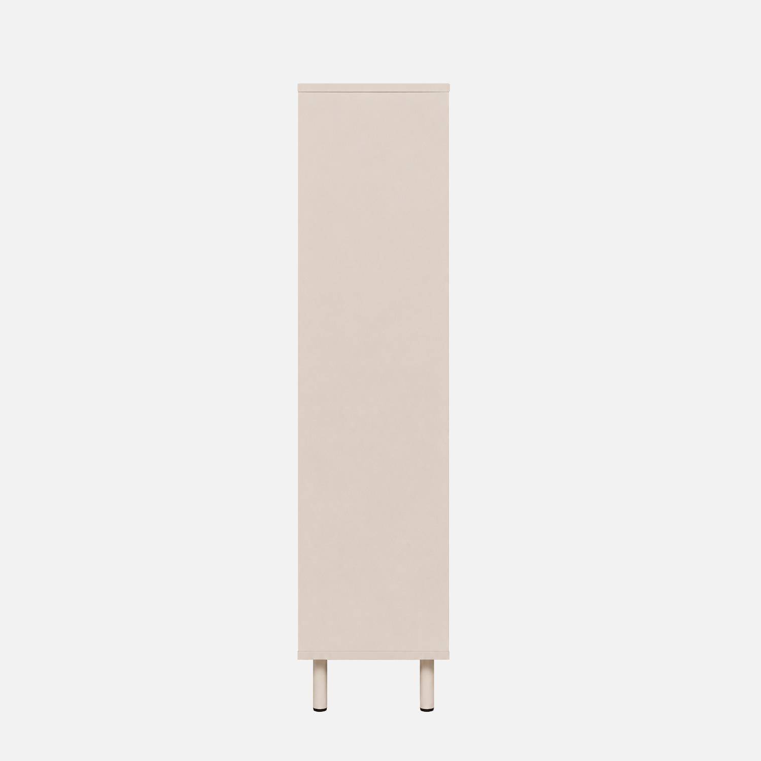 Meuble à chaussures bois d'hévéa et métal 3 abattants beige - Ellie Photo5