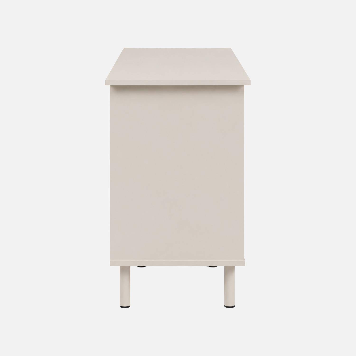 Bureau bois d'hévéa et métal 1 tiroir 1 porte beige - Ellie Photo5