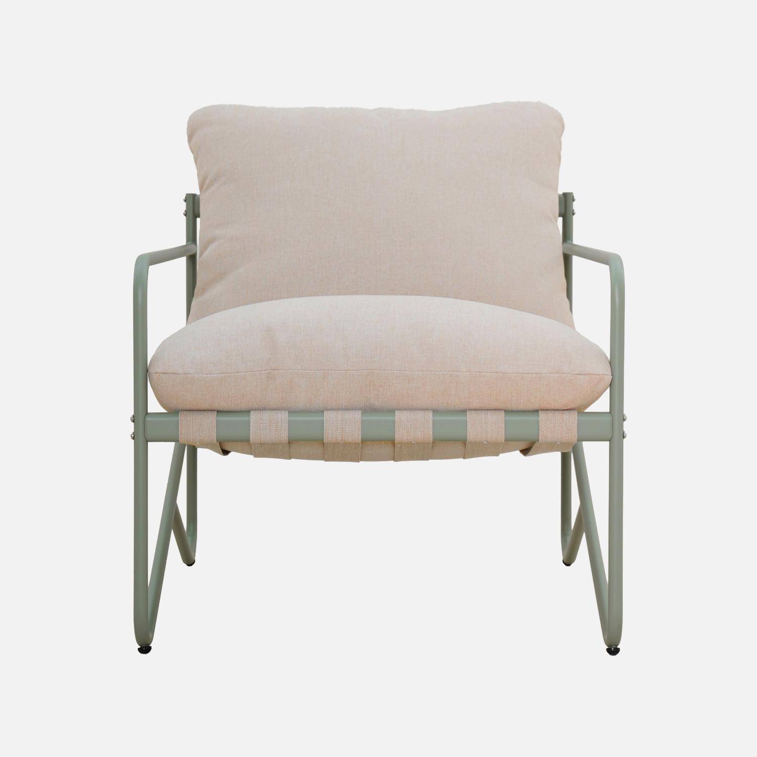 Poltrona da giardino in acciaio, set di 2, Alcamo, Verde kaki, 666x78x63 cm Photo2