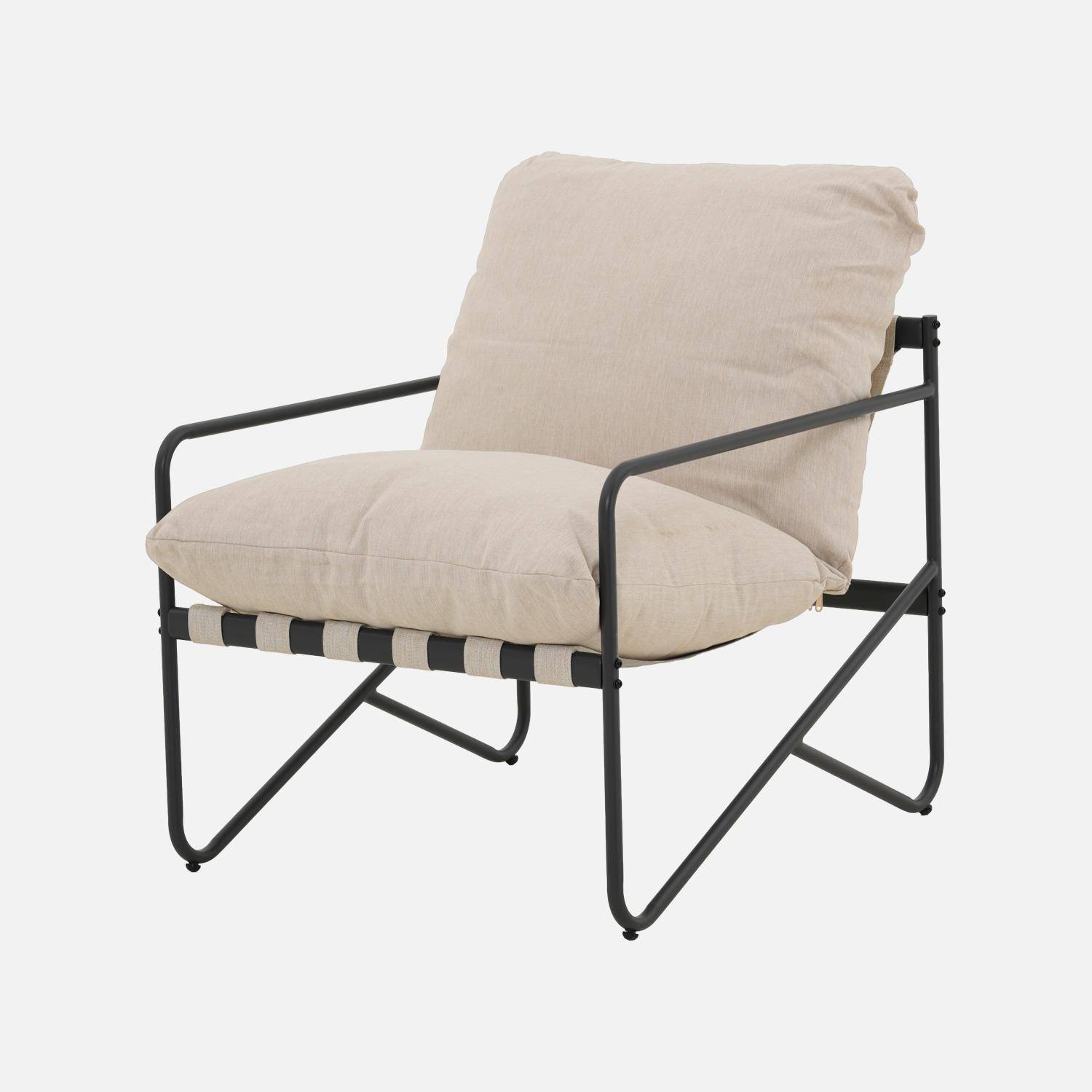Cadeira de jardim em aço, set de 2, Alcamo, Antracite, 666x78x63 cm Photo2