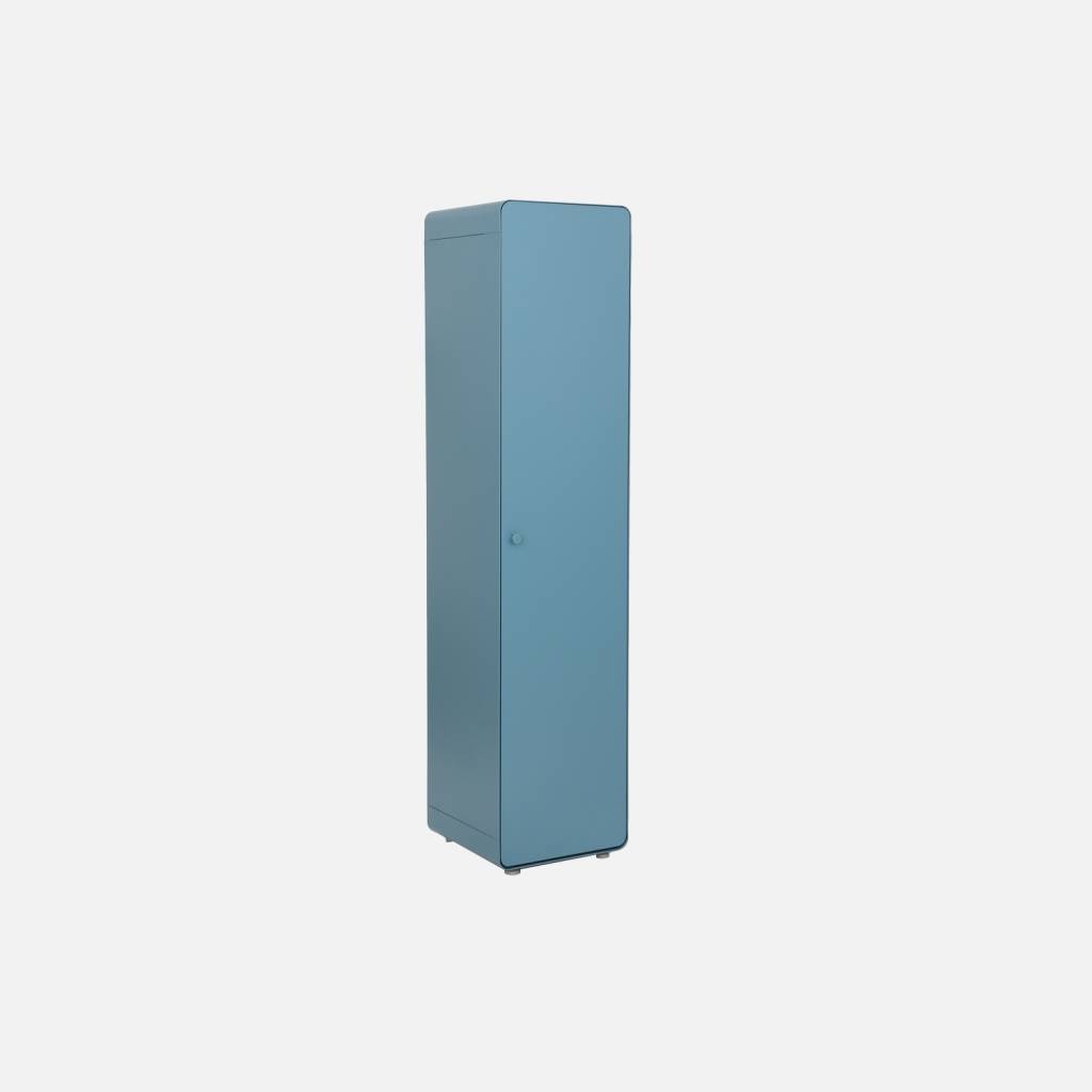 Armoire casier industriel acier 2 étagères 1 penderie bleu
