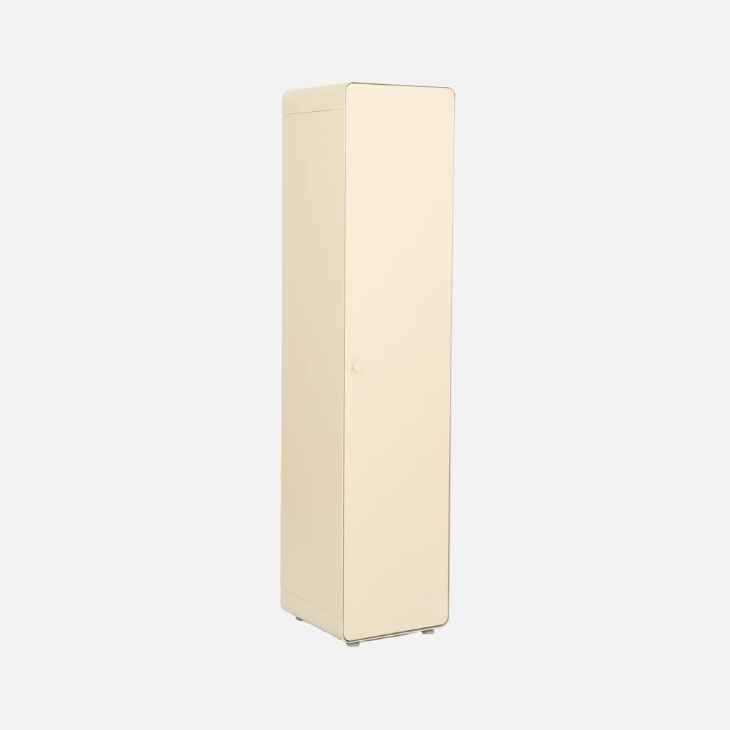 Armoire casier industriel acier 2 étagères 1 penderie beige