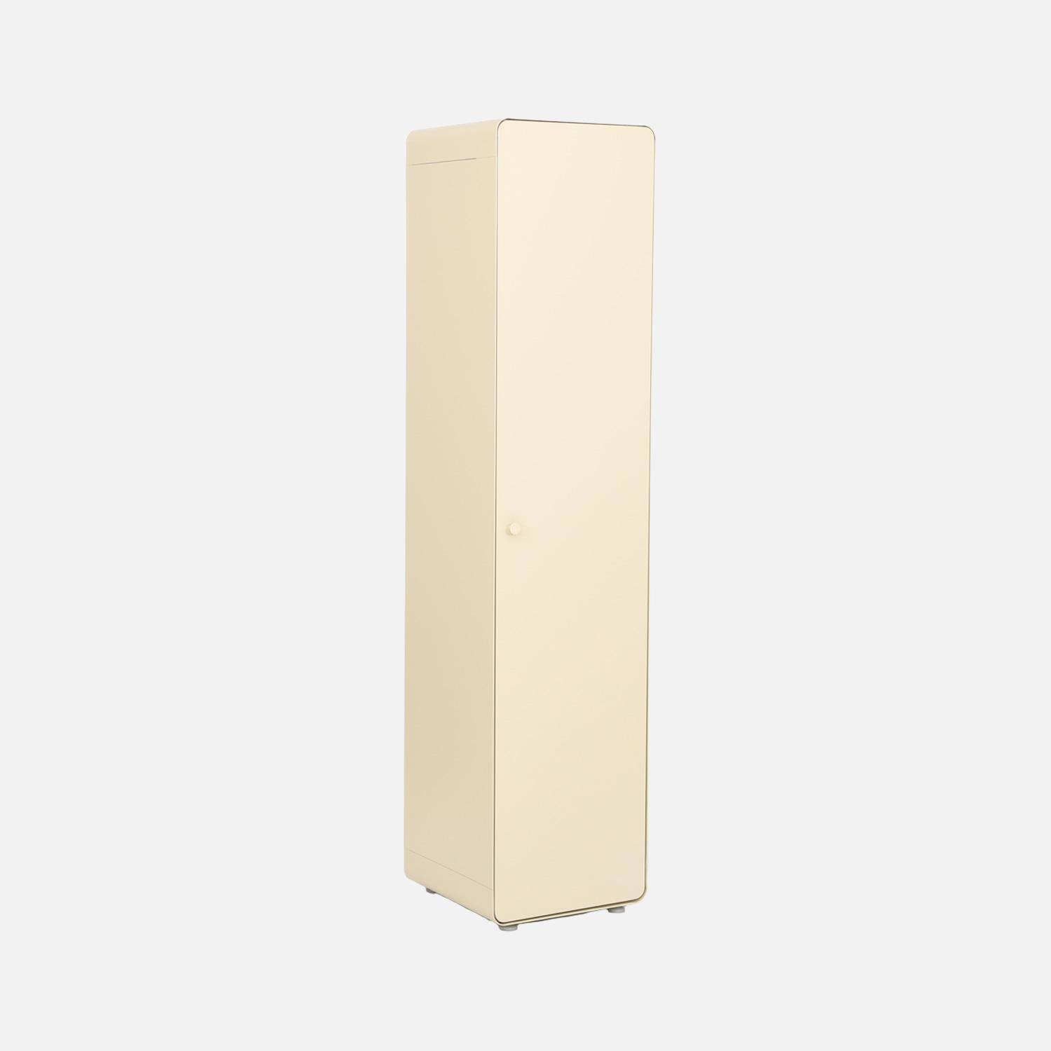 Armoire casier industriel acier 2 étagères 1 penderie beige - Tribeca Photo1
