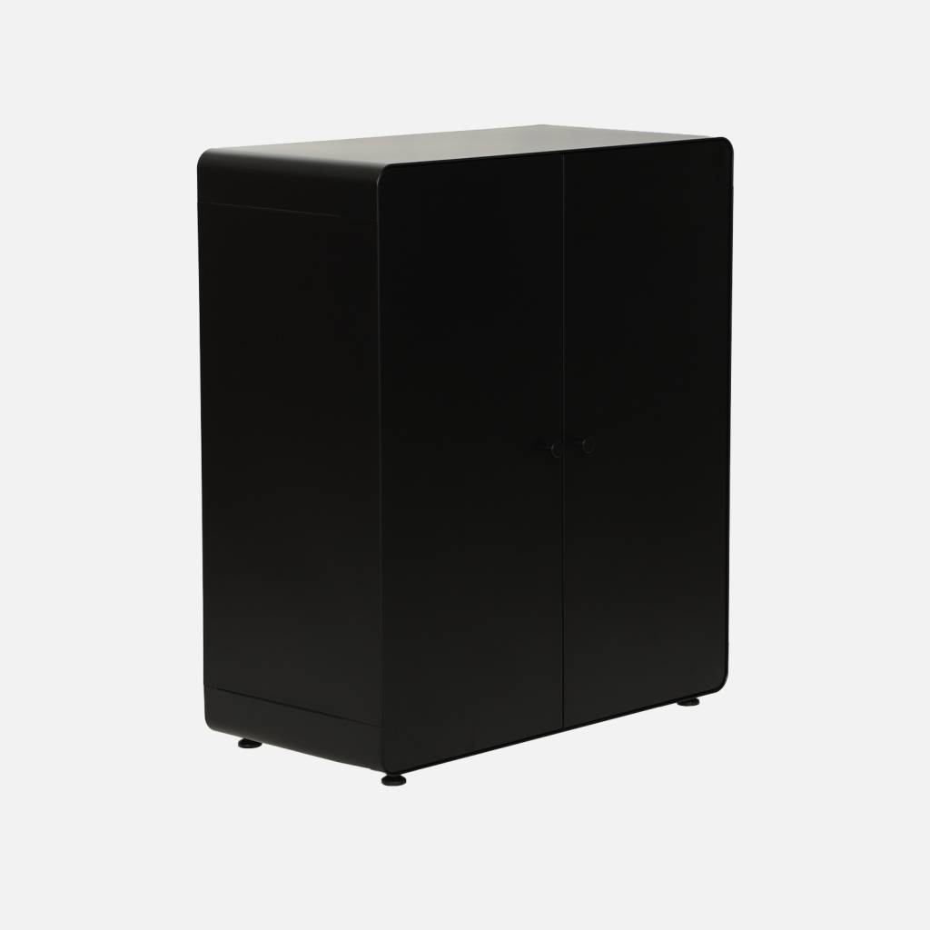 Commode armoire métal 2 portes noir