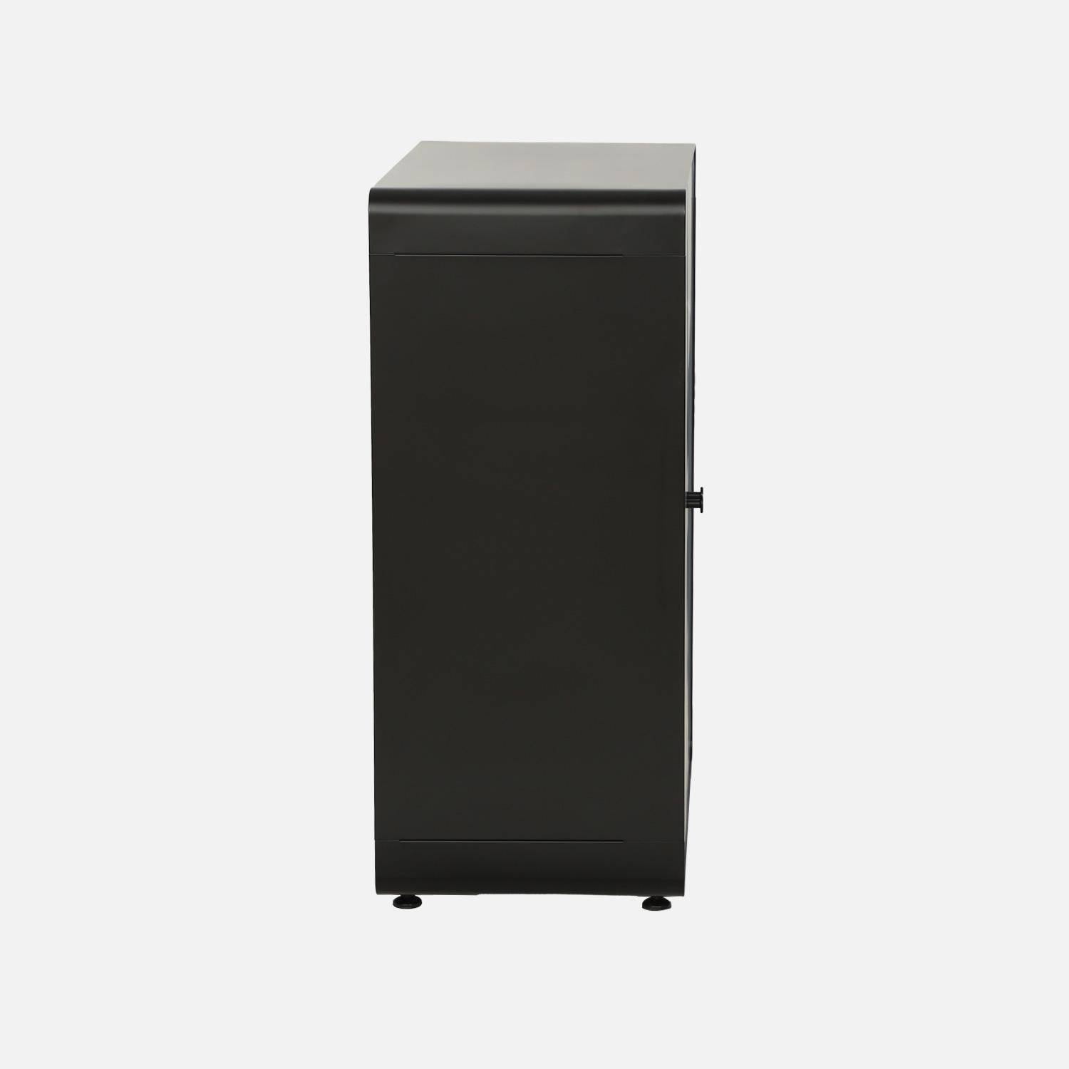 Commode armoire métal 2 portes noir - Tribeca Photo3
