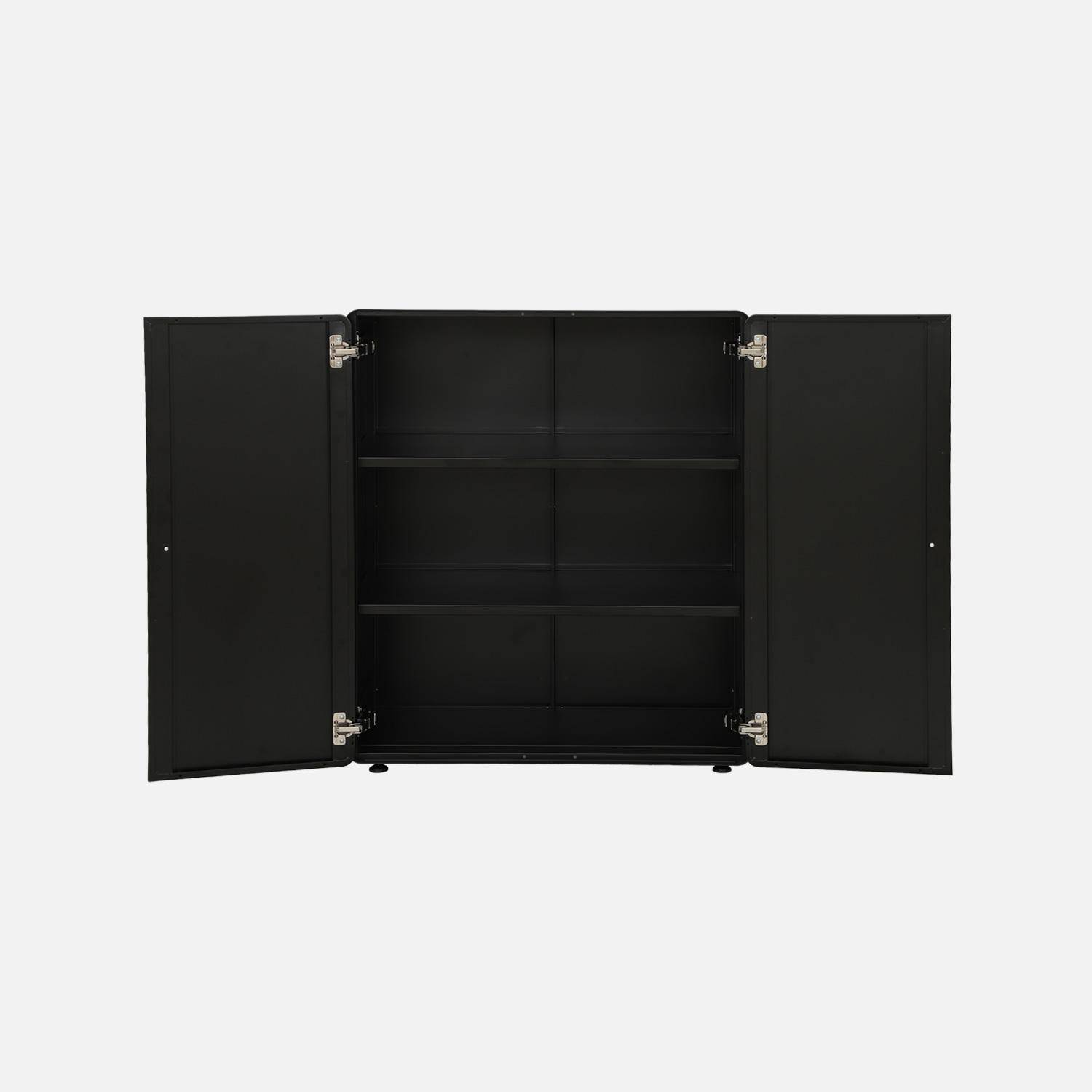 Commode armoire métal 2 portes noir - Tribeca Photo4