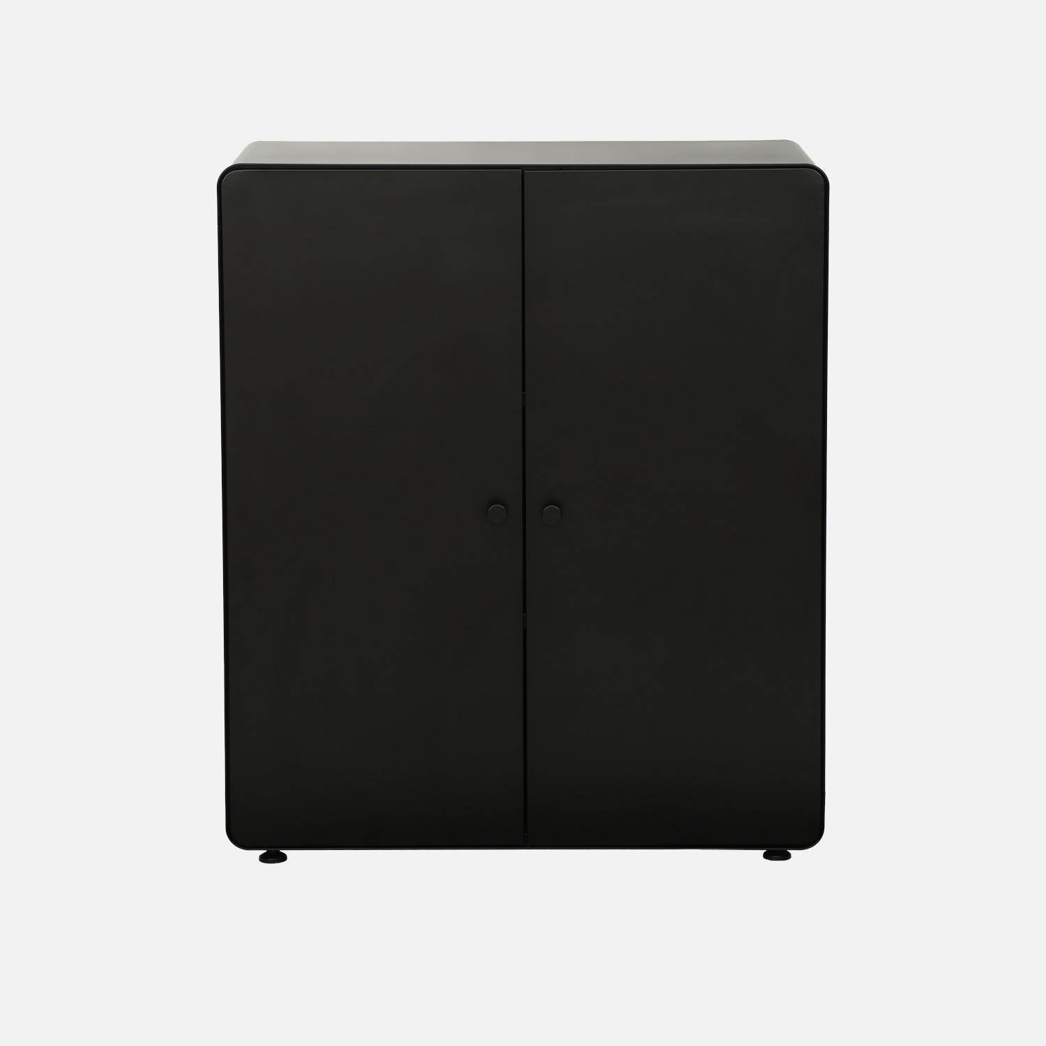 Commode armoire métal 2 portes noir - Tribeca Photo2