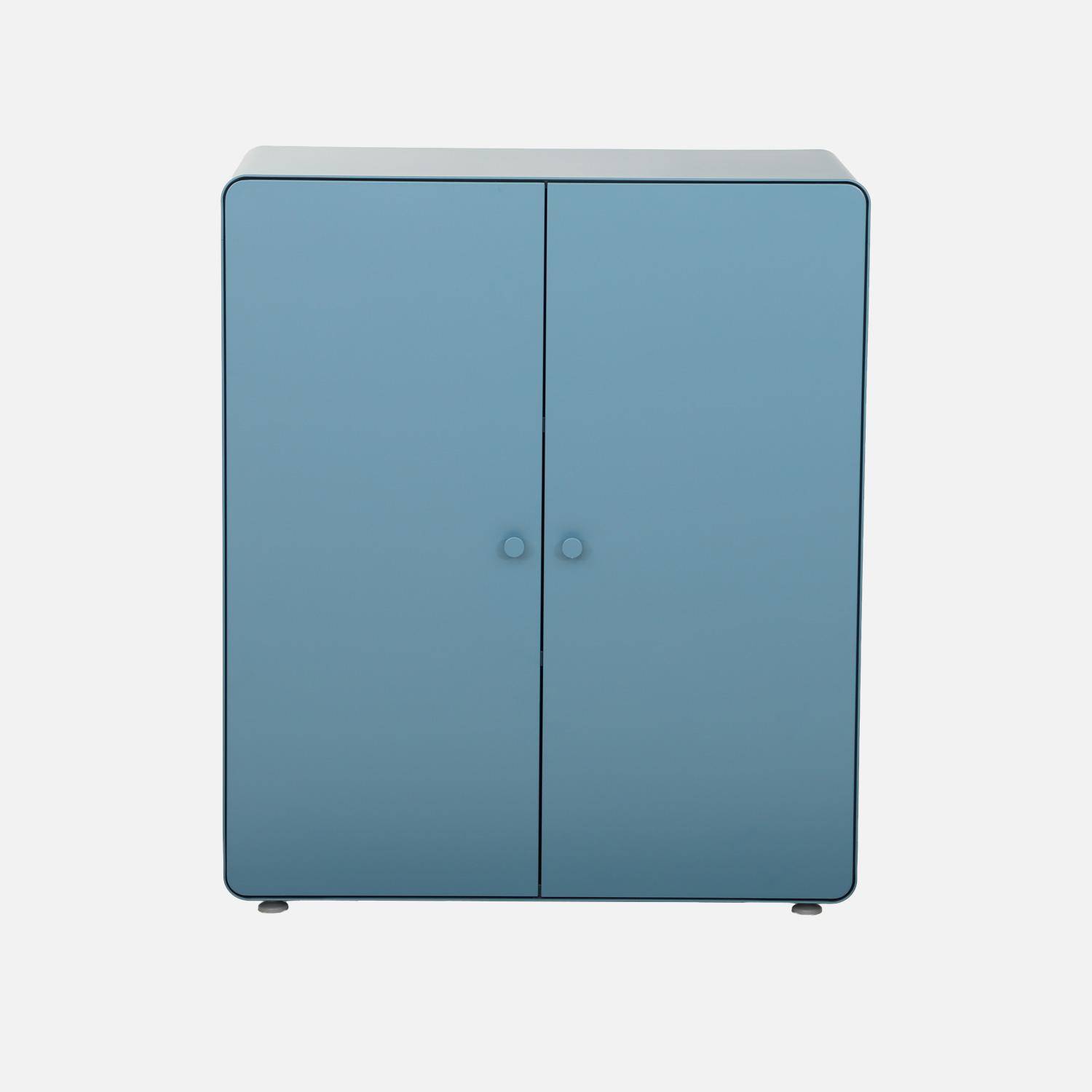 Commode armoire métal 2 portes bleu - Tribeca Photo2