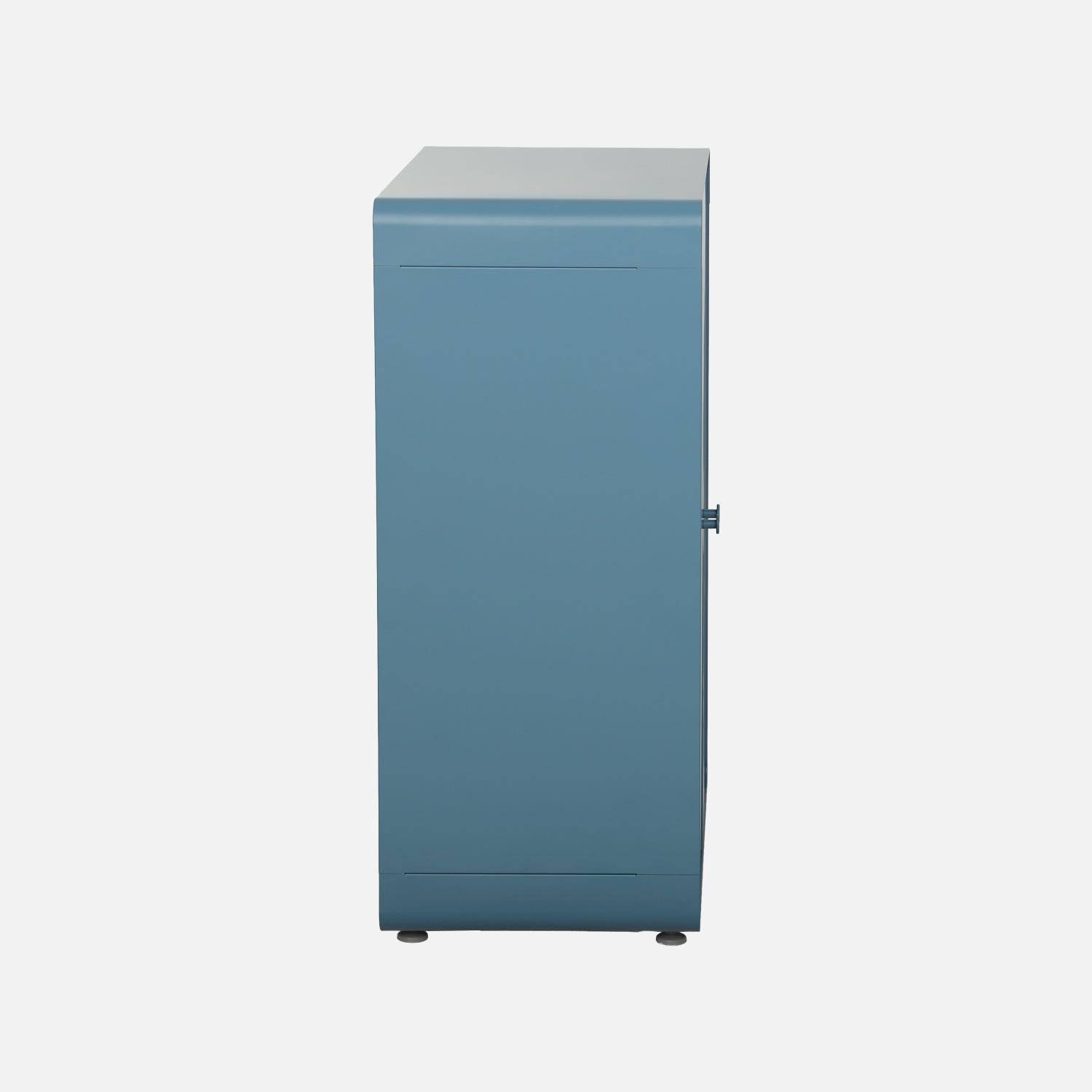 Commode armoire métal 2 portes bleu - Tribeca Photo3