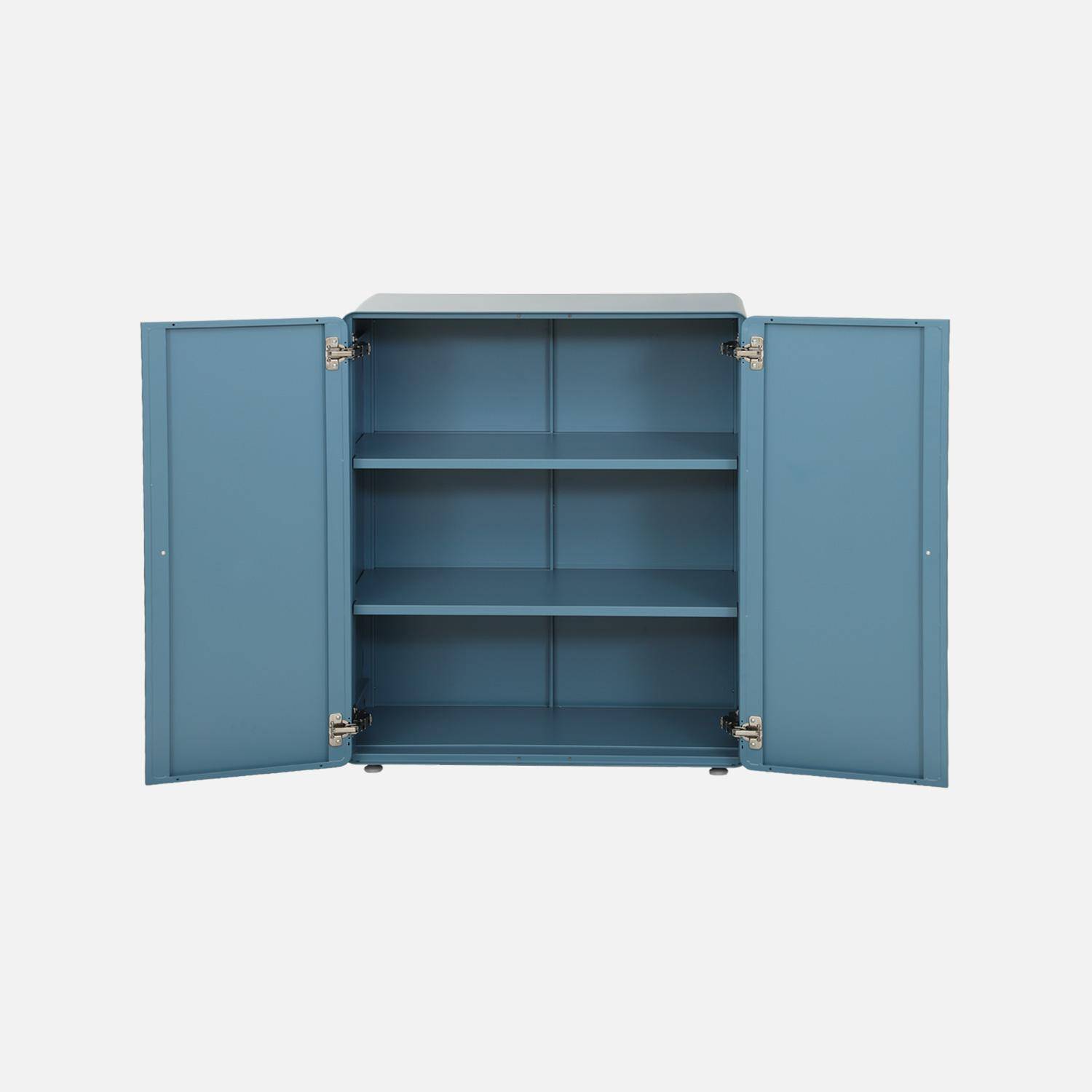 Commode armoire métal 2 portes bleu - Tribeca,sweeek,Photo4