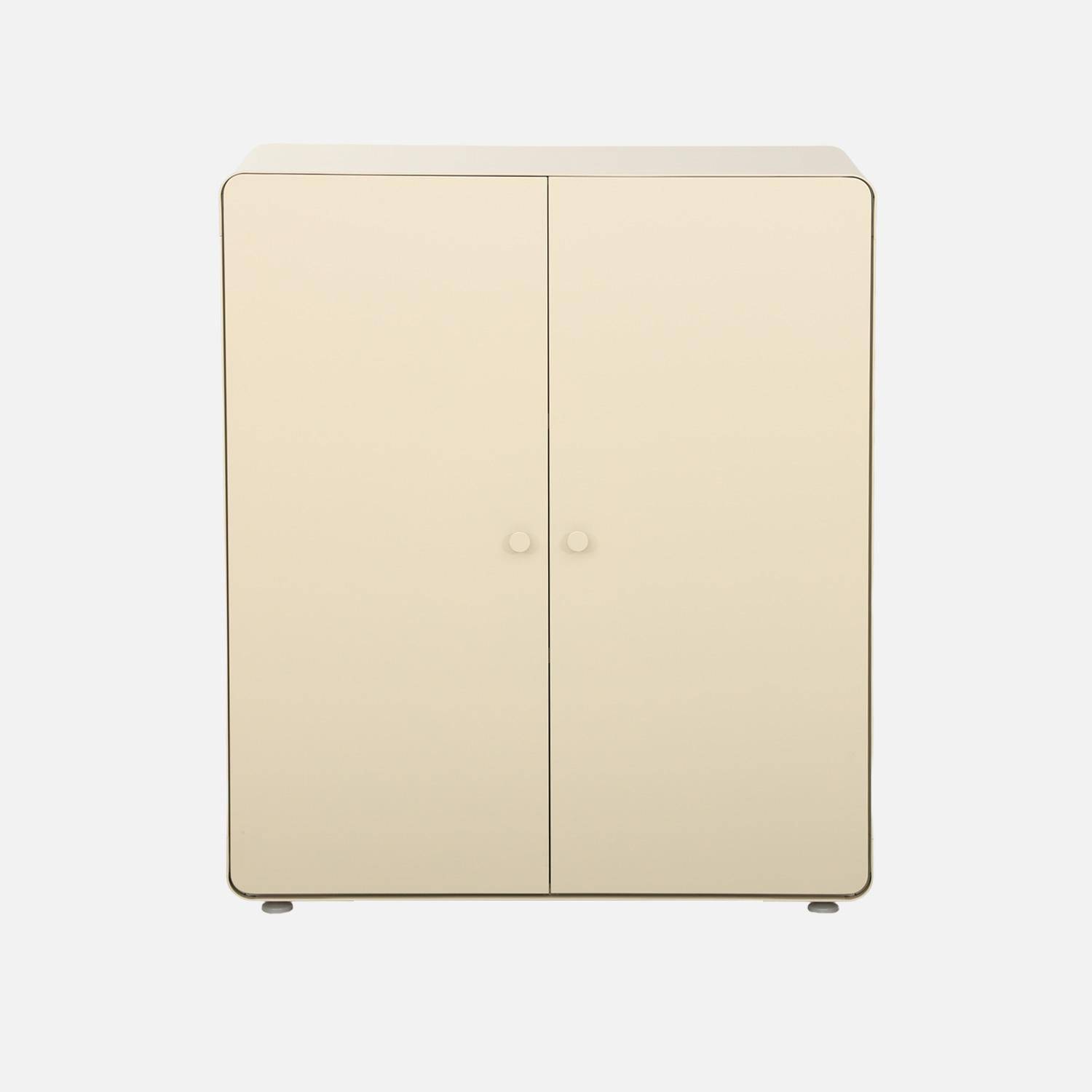 Commode armoire métal 2 portes beige - Tribeca Photo2