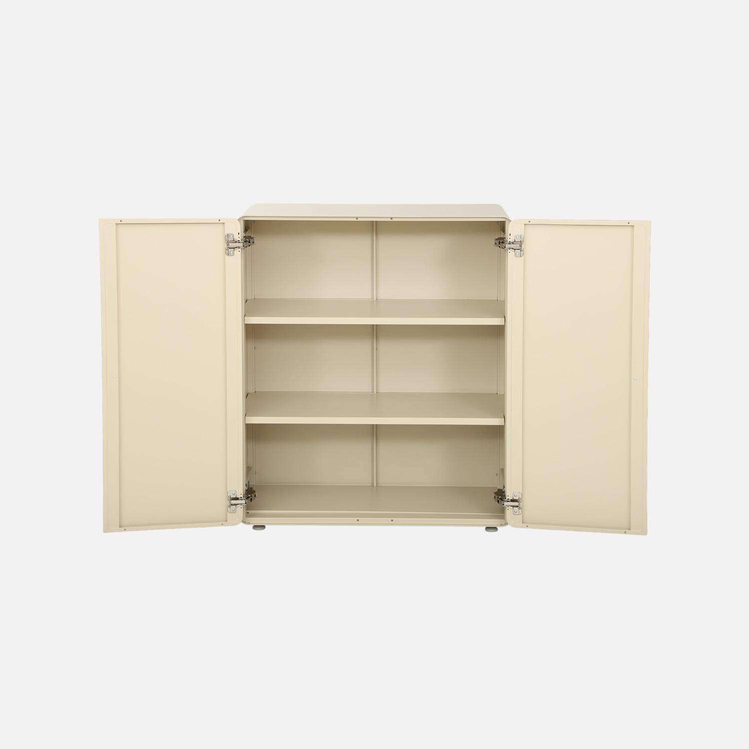 Commode armoire métal 2 portes beige - Tribeca Photo4