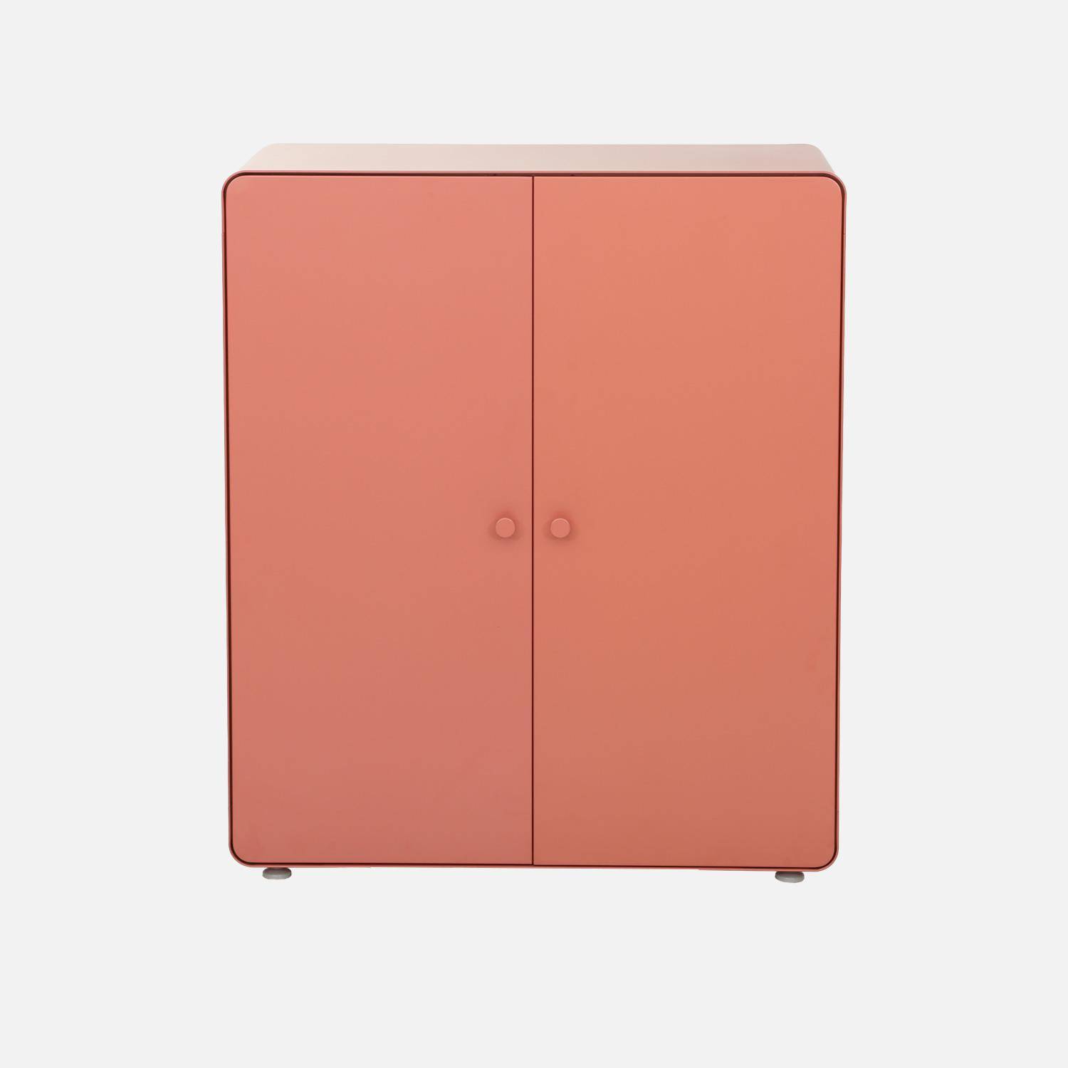 Commode armoire métal 2 portes terracotta - Tribeca Photo2
