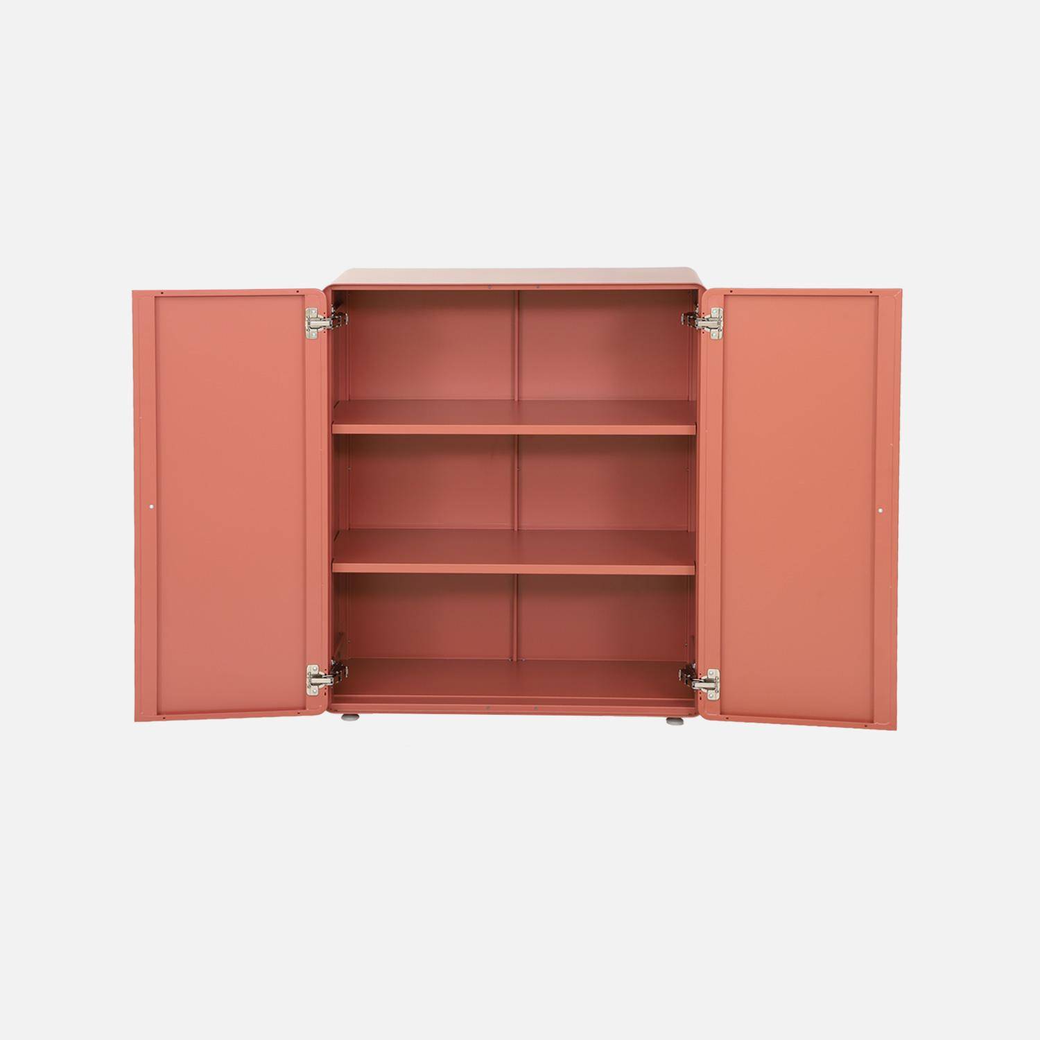 Commode armoire métal 2 portes terracotta - Tribeca Photo4
