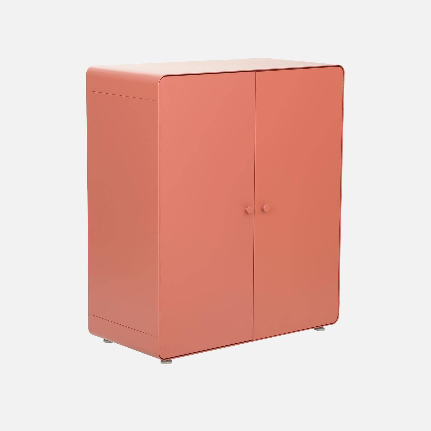 Commode armoire métal 2 portes terracotta - Tribeca Photo1