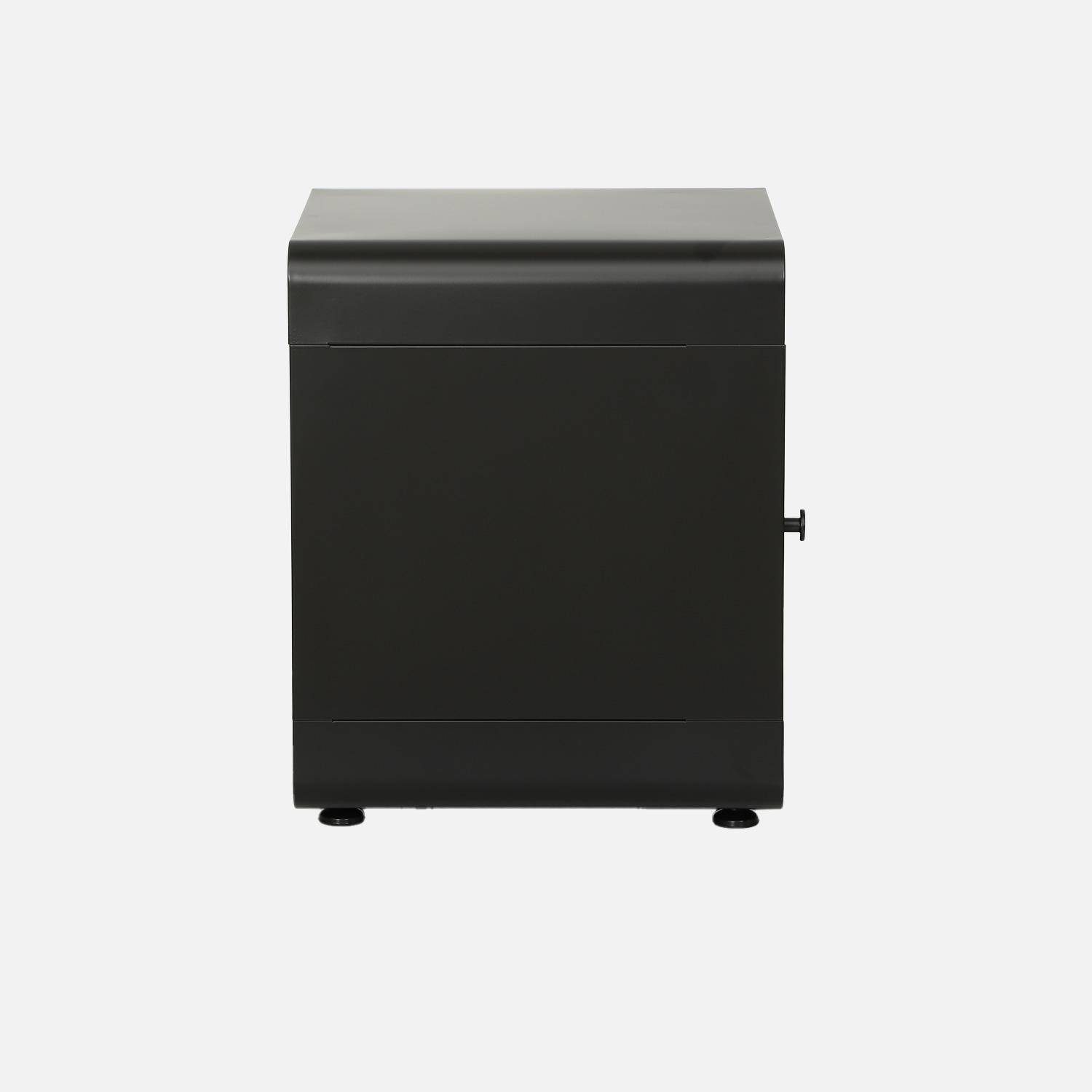 Table de chevet industrielle acier 1 porte noir - Tribeca Photo3