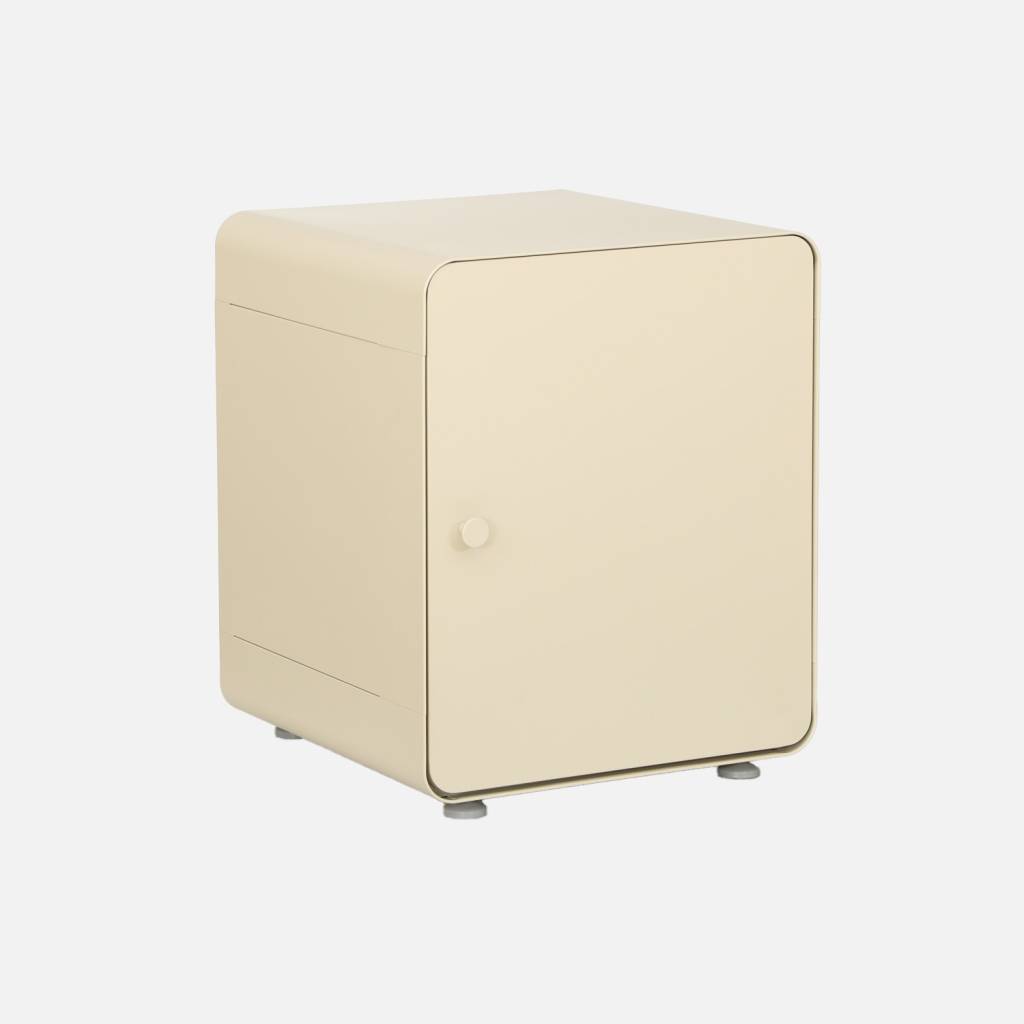 Table de chevet industrielle acier 1 porte beige