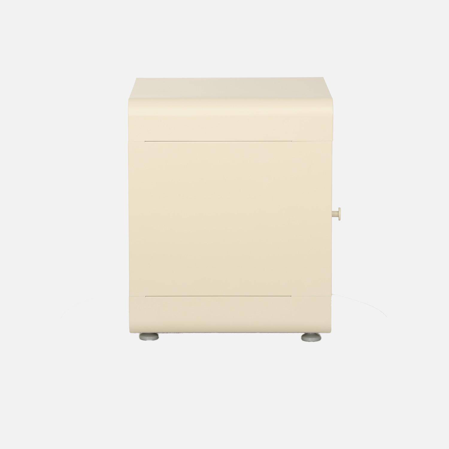 Table de chevet industrielle acier 1 porte beige - Tribeca Photo3