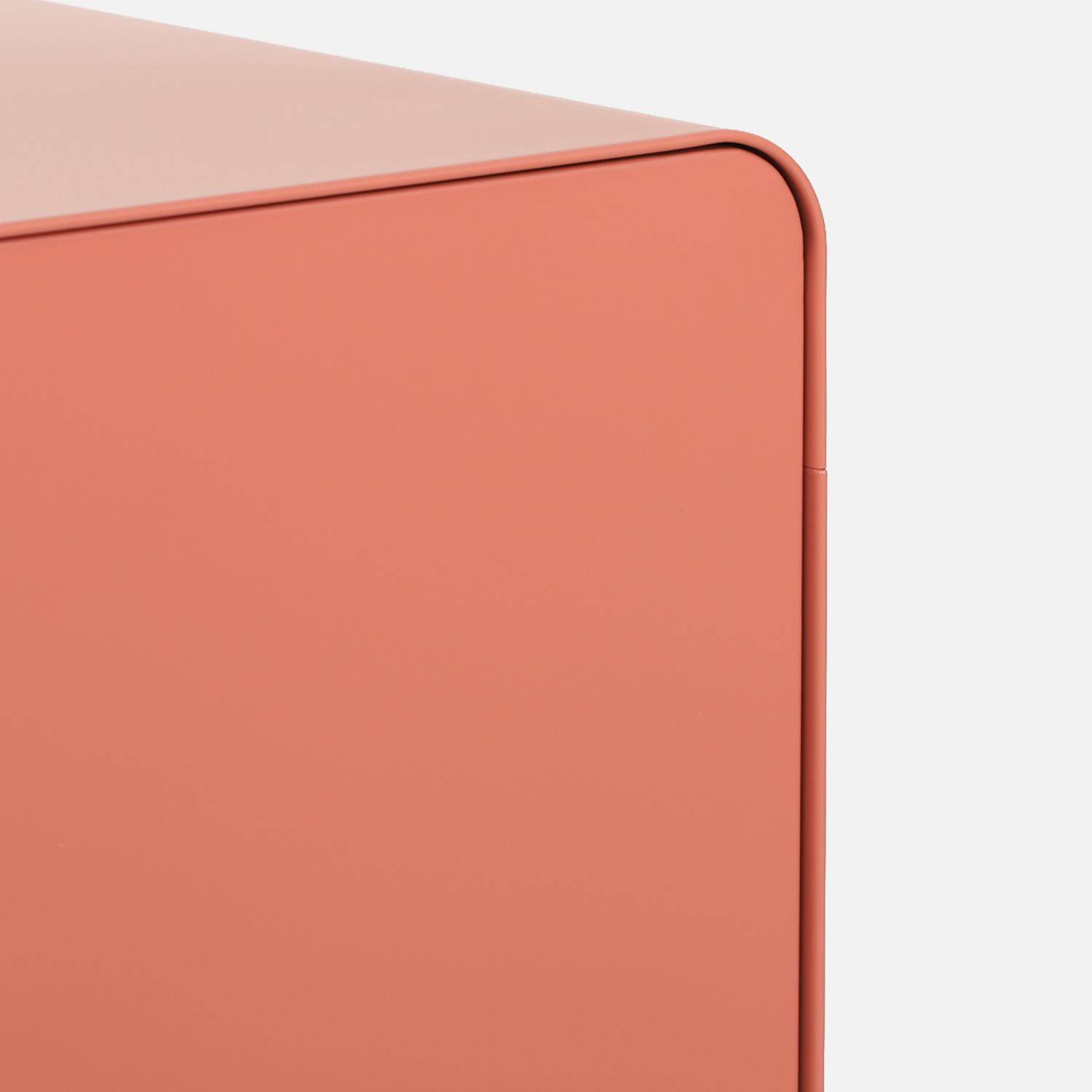 Table de chevet industrielle acier 1 porte terracotta - Tribeca,sweeek,Photo4