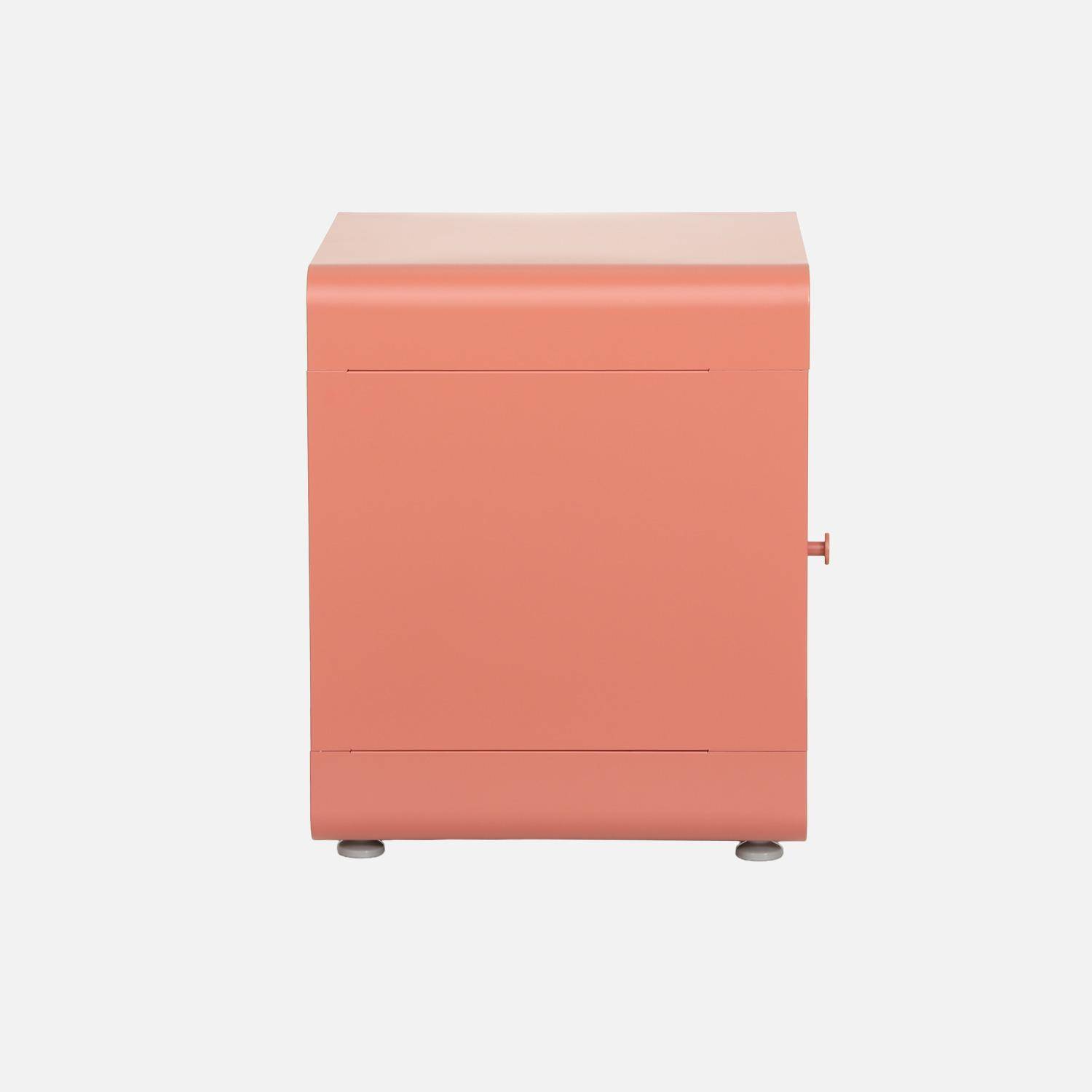 Table de chevet industrielle acier 1 porte terracotta - Tribeca,sweeek,Photo3