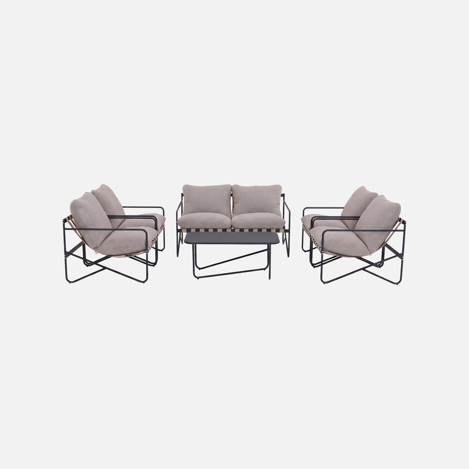 Conjunto de jardim em aço, 6 lugares, Alcamo, Antracite, 128x78x63 cm Photo2