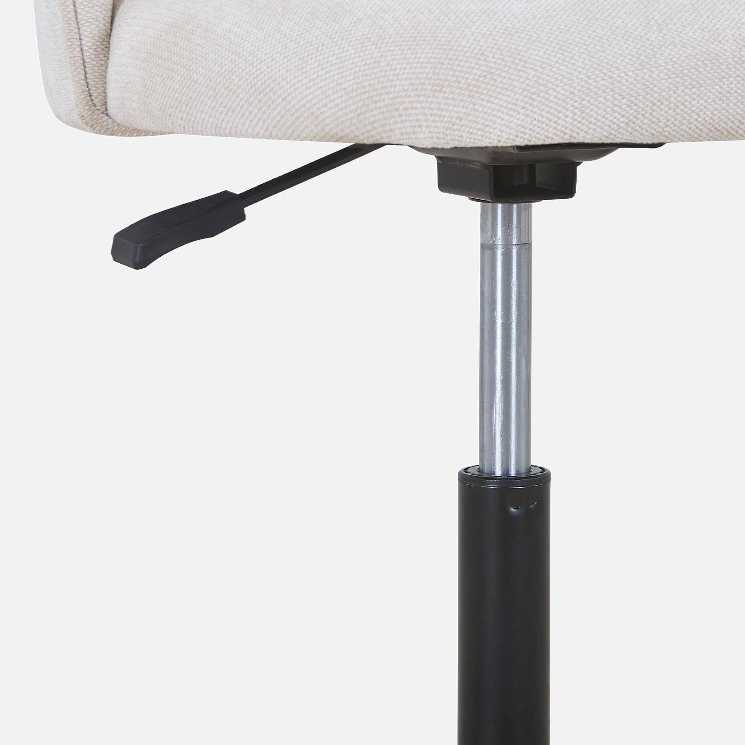 Sedia da ufficio con rotelle in tessuto, Phyl, Beige, 49.5x55x96 cm,sweeek,Photo6
