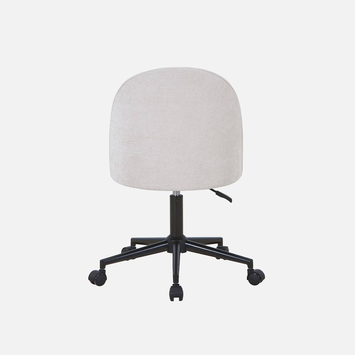 Sedia da ufficio con rotelle in tessuto, Phyl, Beige, 49.5x55x96 cm Photo5