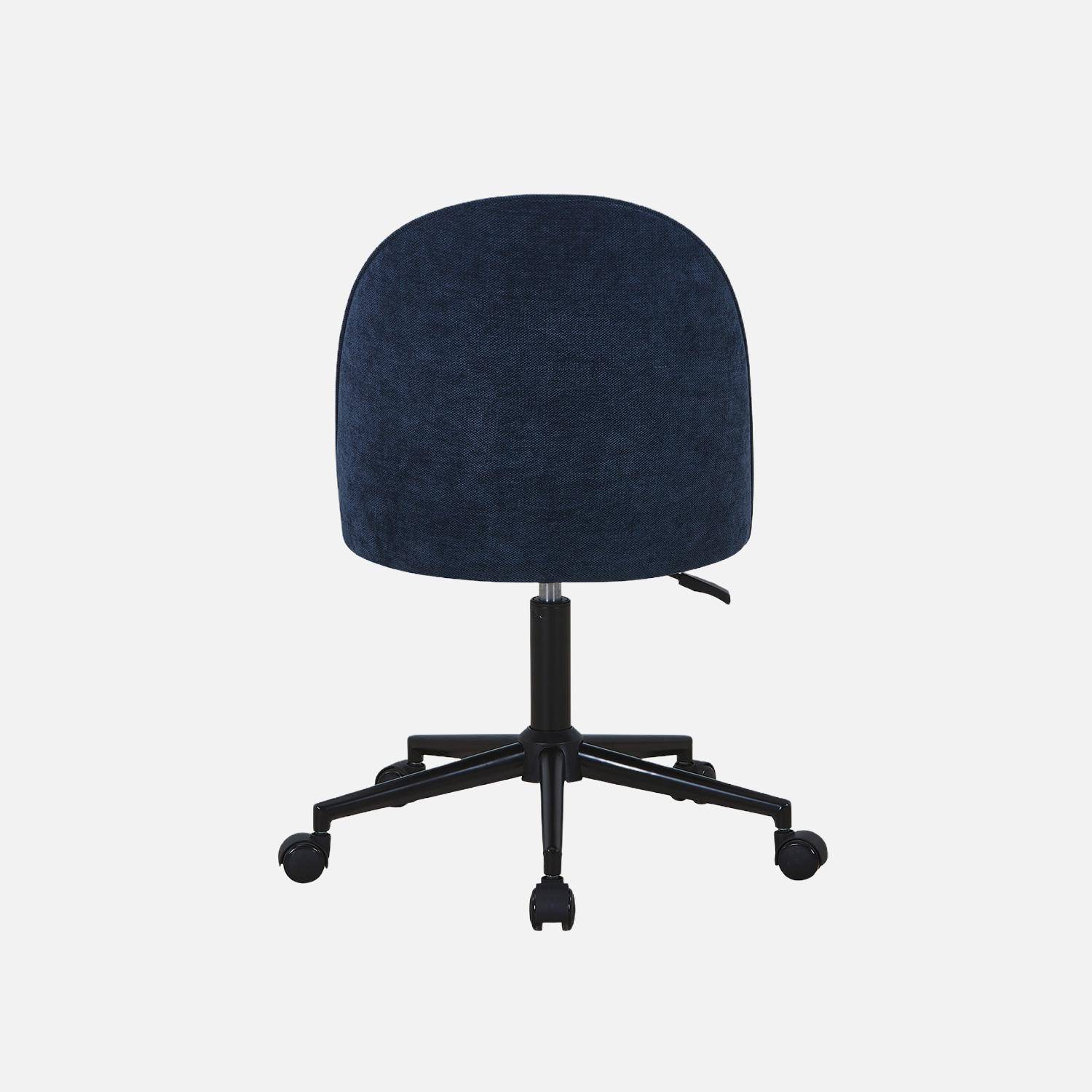 Sedia da ufficio con rotelle in tessuto, Phyl, Blu, 49.5x55x96 cm Photo5