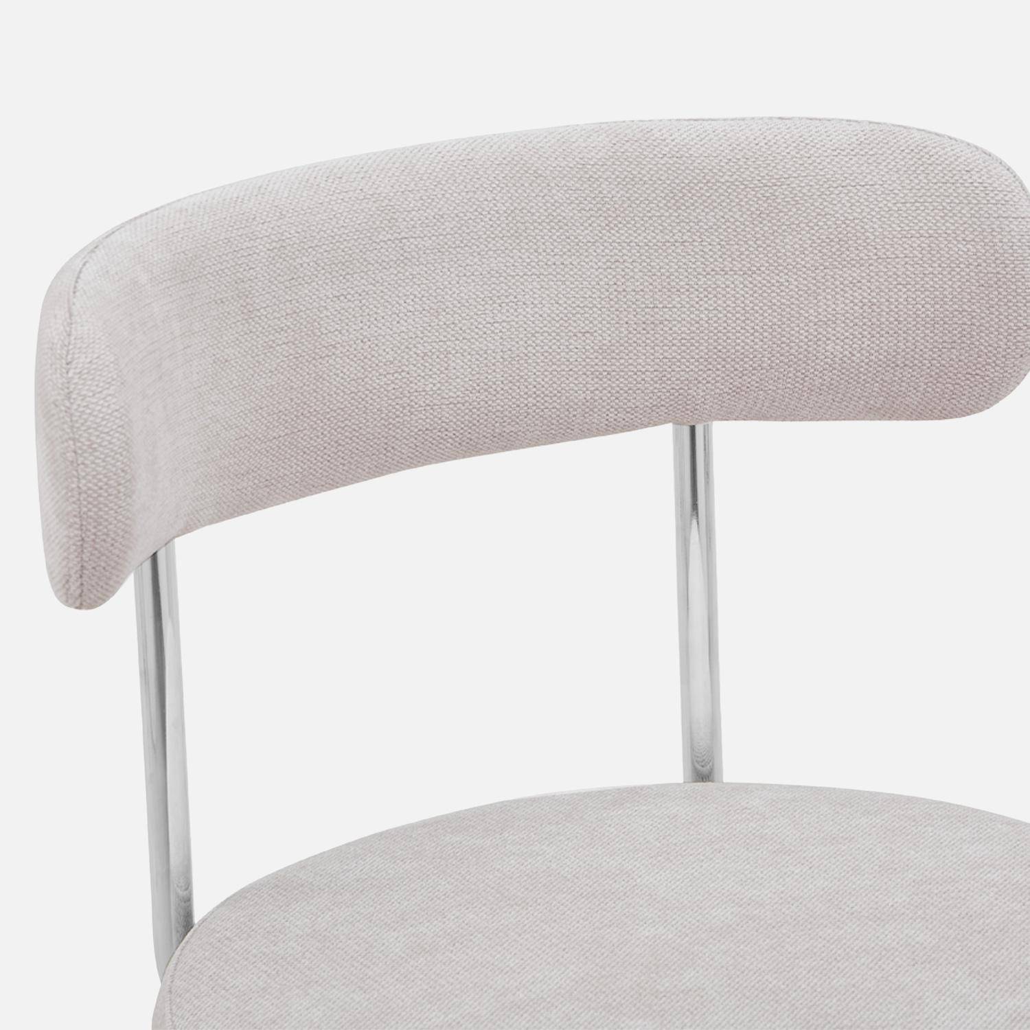 Chaise de bureau vintage à roulettes tissu beige - Angela Photo5