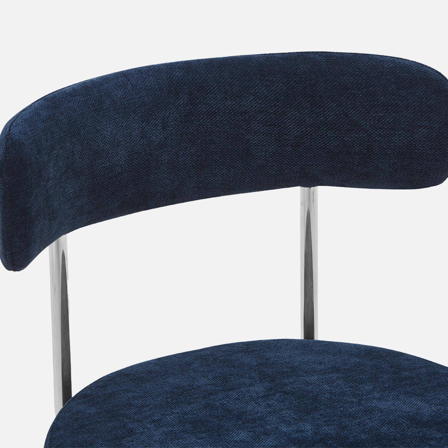 Chaise de bureau vintage à roulettes tissu bleu - Angela,sweeek,Photo5
