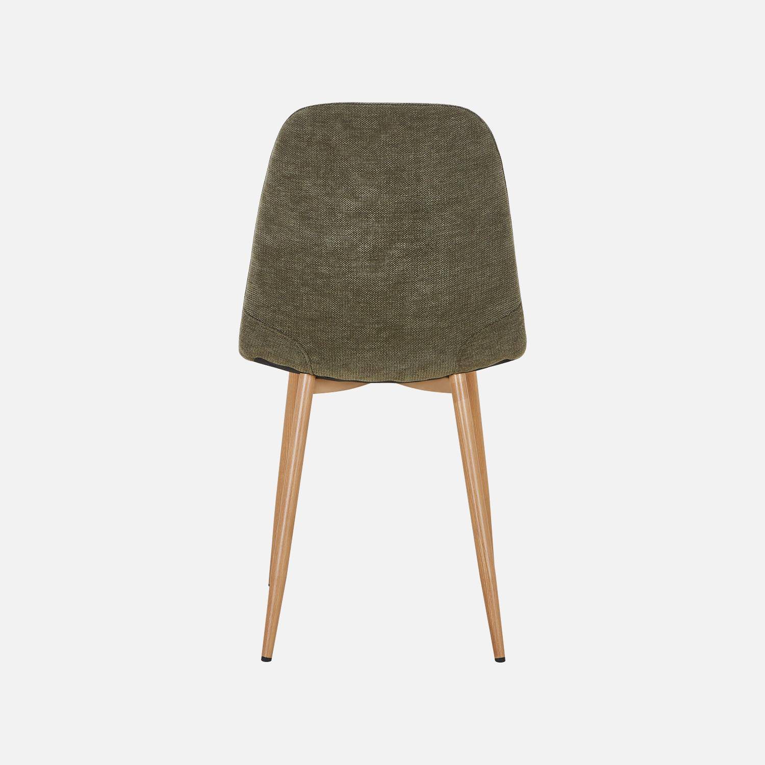 Lot de 2 chaises décor bois et tissu kaki - Vera,sweeek,Photo4
