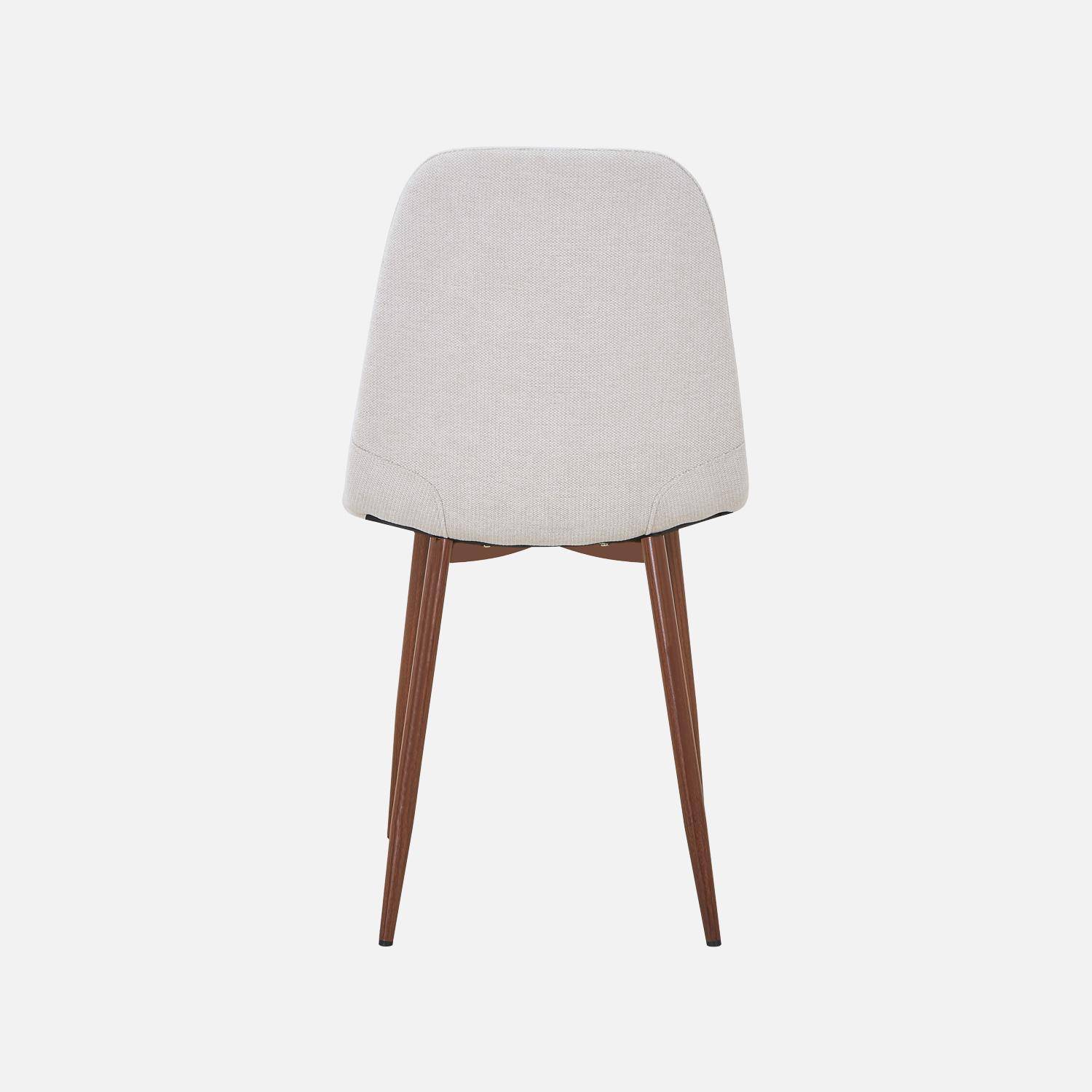 Set van 2 stoelen met walnootkleurig houtdecor en stof beige - Vera Photo4