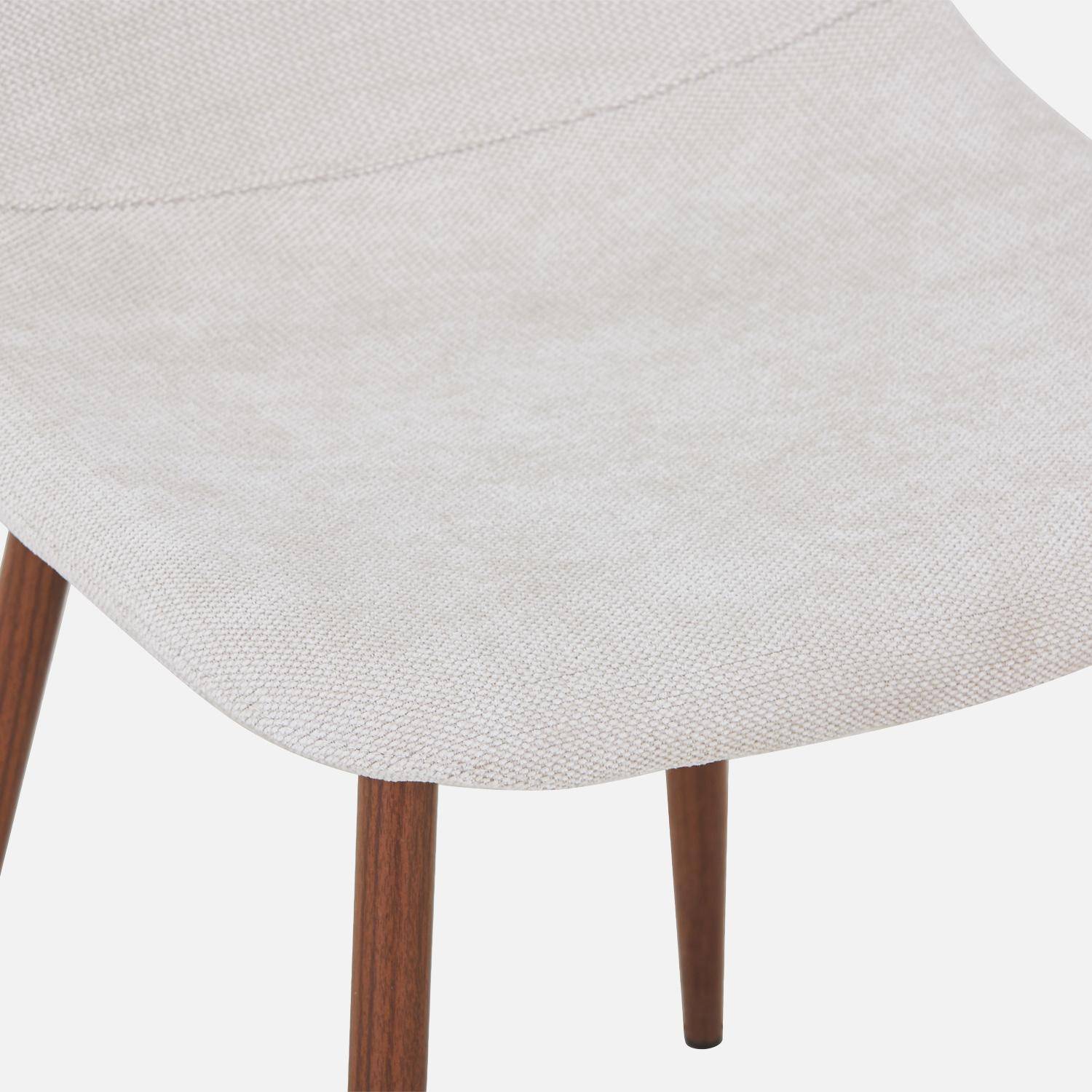 Set van 2 stoelen met walnootkleurig houtdecor en stof beige - Vera,sweeek,Photo5