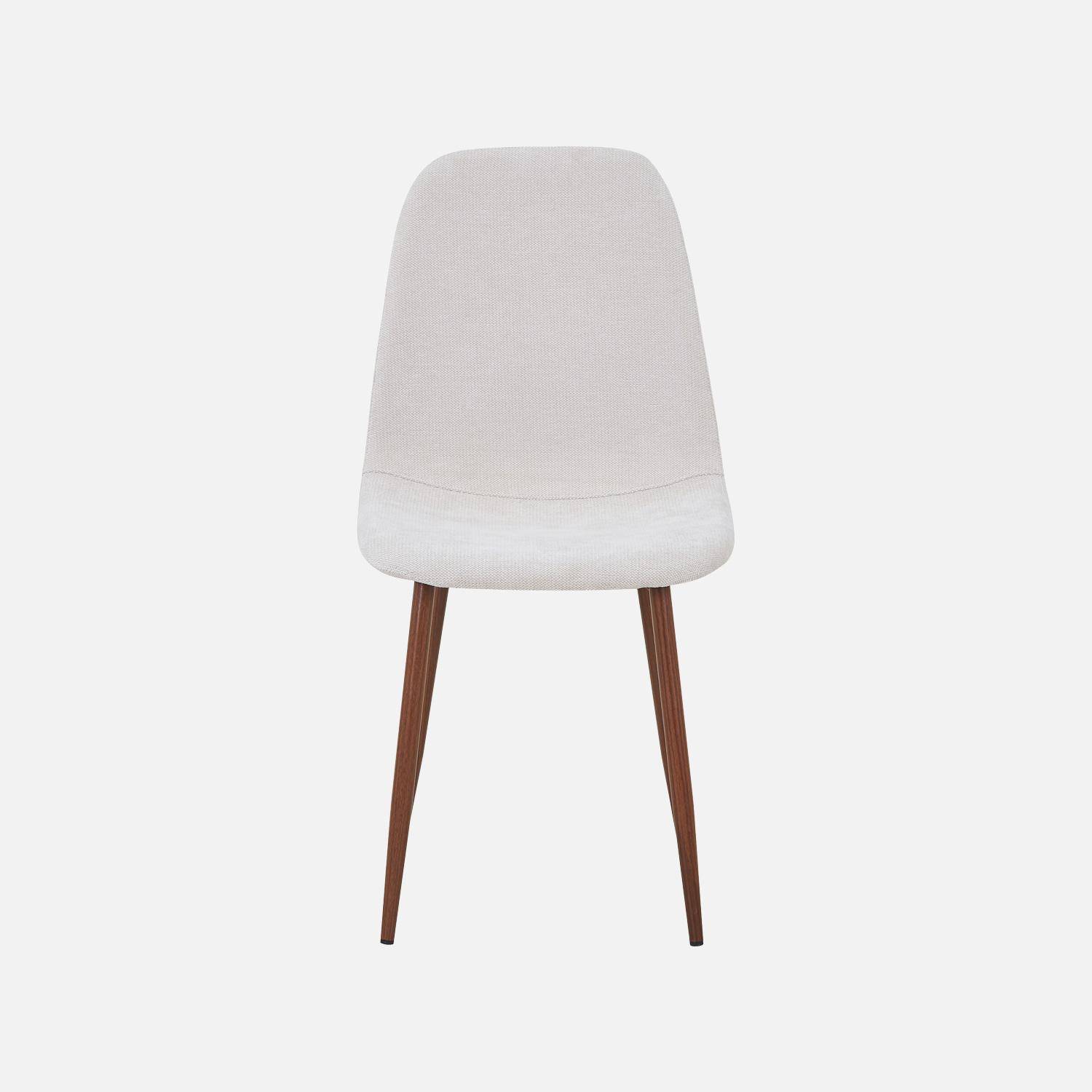 Set van 2 stoelen met walnootkleurig houtdecor en stof beige - Vera Photo3