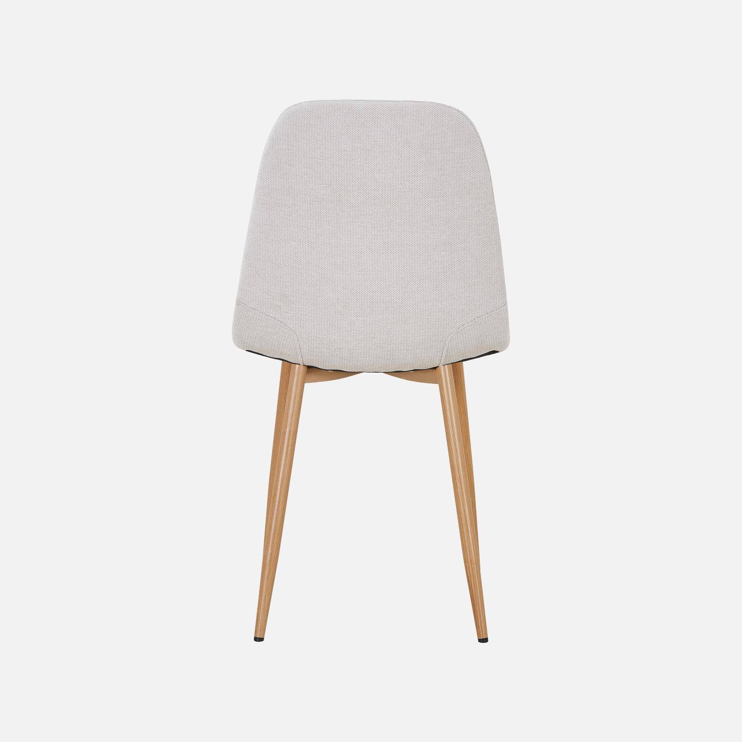 Lot de 2 chaises décor bois et tissu beige - Vera,sweeek,Photo4