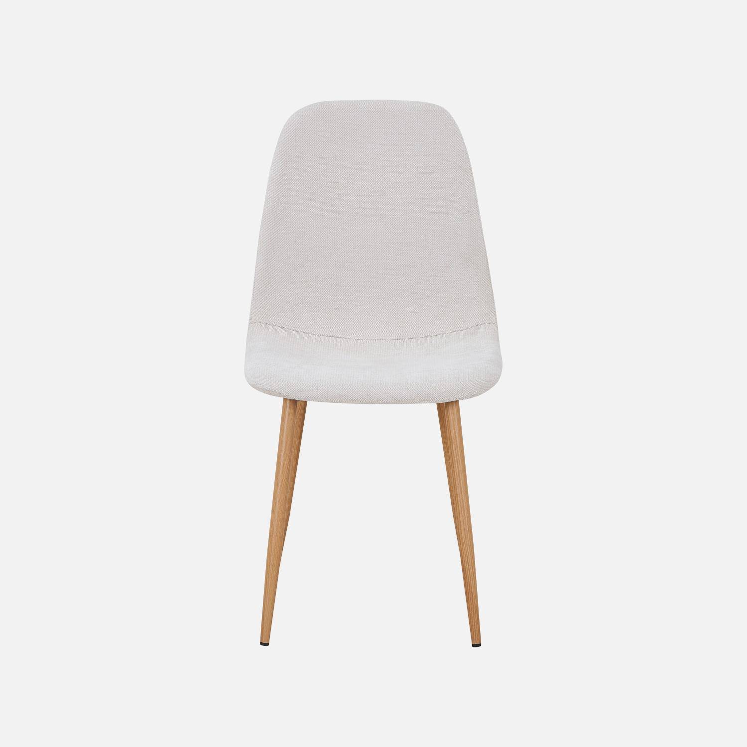 Lot de 2 chaises décor bois et tissu beige - Vera,sweeek,Photo3