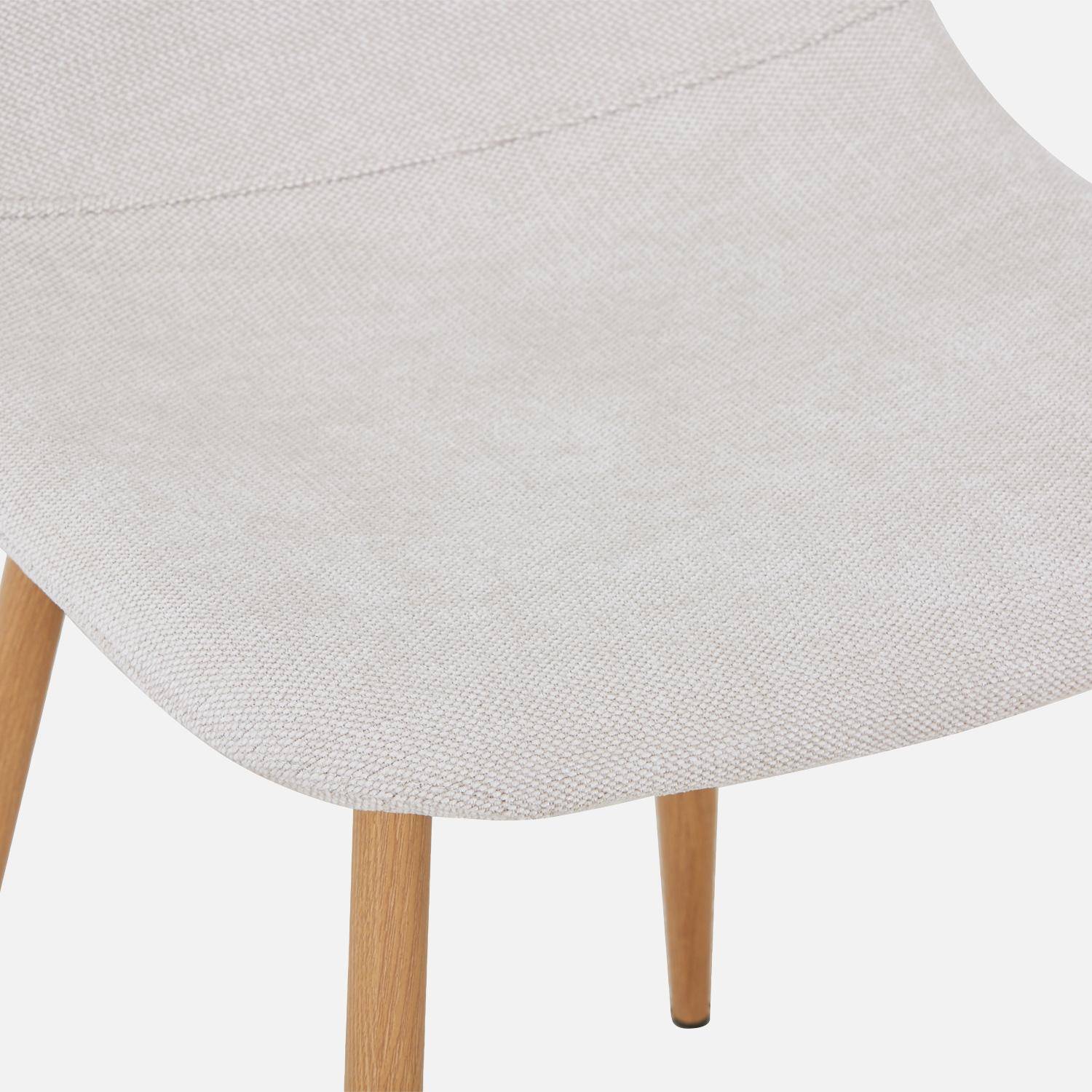 Lot de 2 chaises décor bois et tissu beige - Vera Photo5